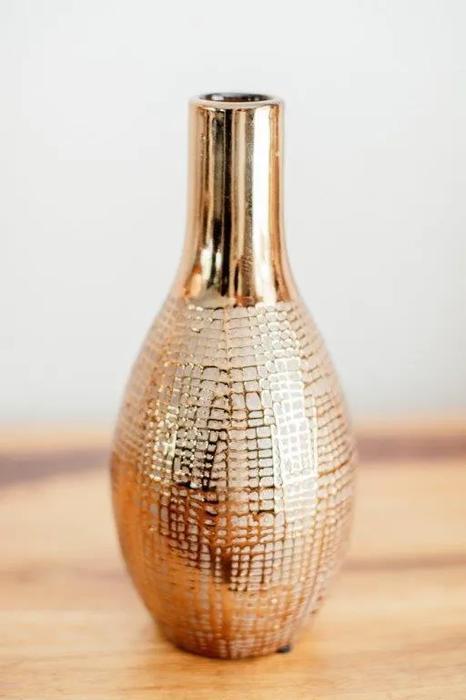 Go043 Gold Detail Vase 25cm