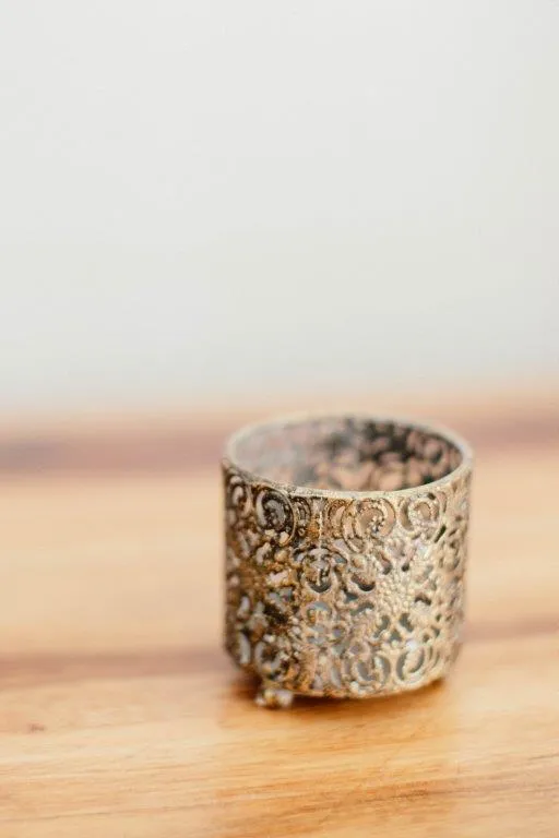 Go027 Gold Metal Votive 6cm