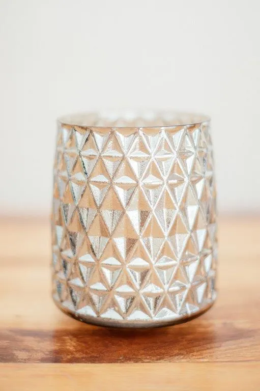 Sl002 Silver/Gold Glass Diamond Vase