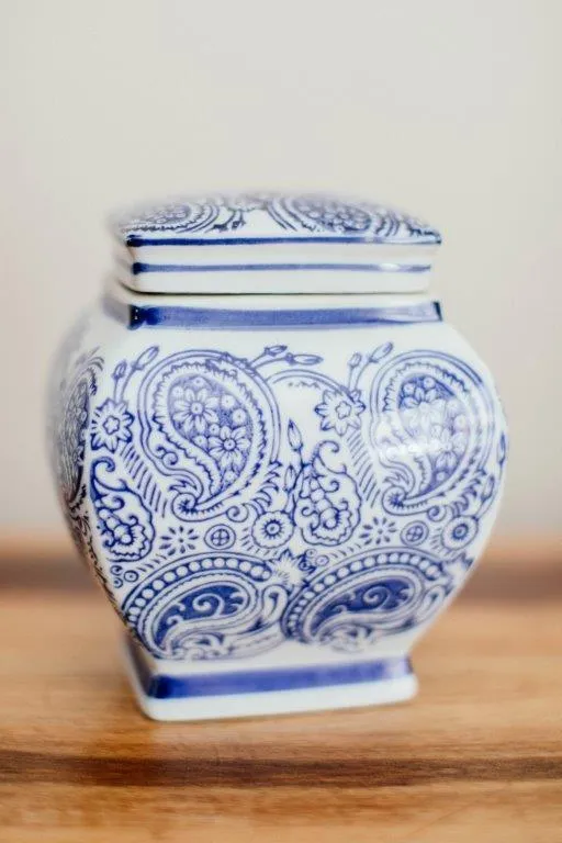 Dl003 Allegro Delft Print Jar 14cm