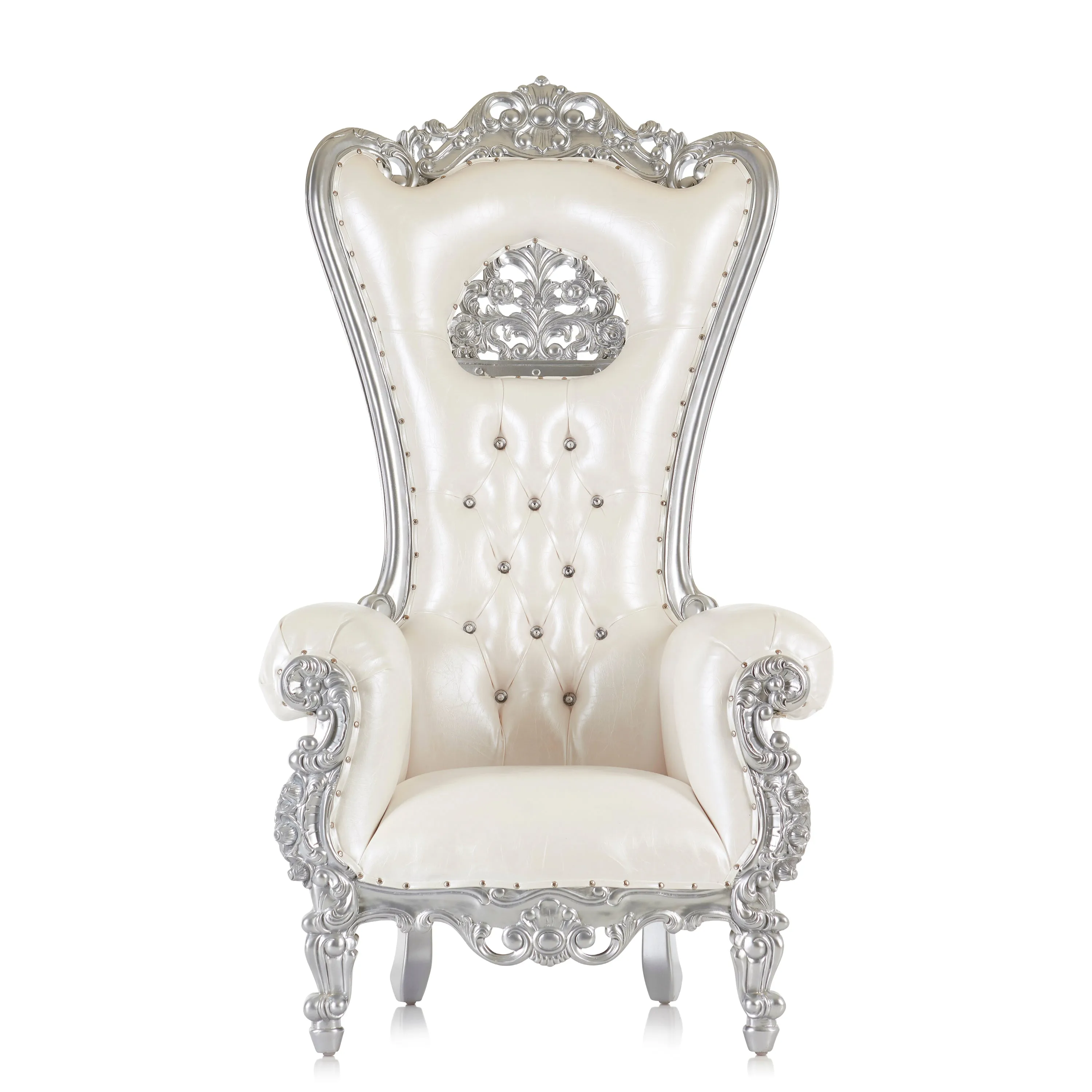 Silver & White Throne Chair 