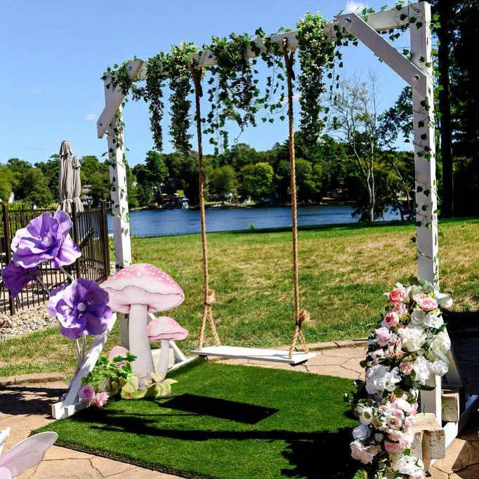 White Wooden Swing 