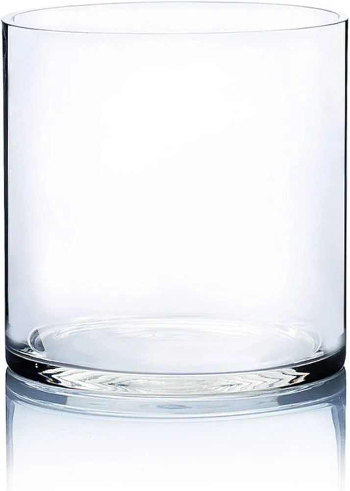 Large, Wide Clear Cylinder Vases