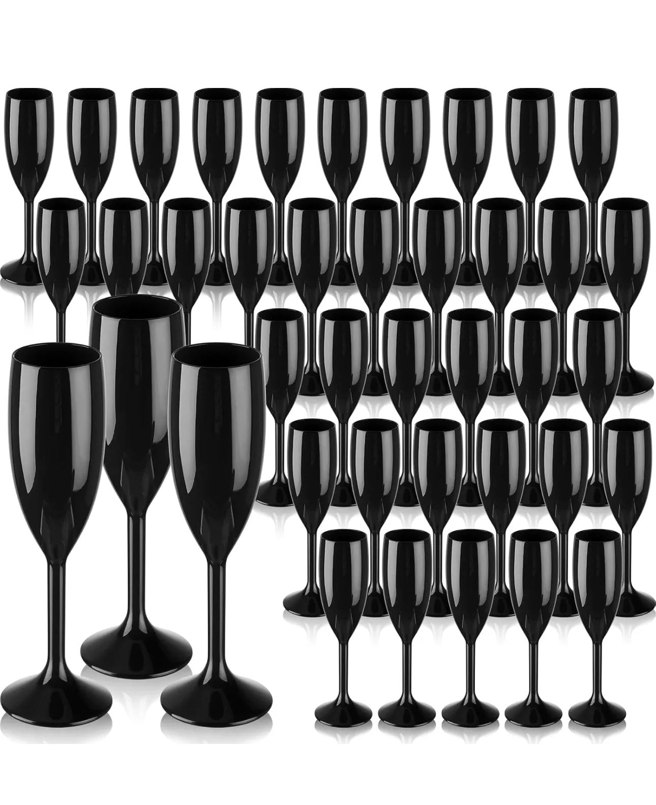 Black Acrylic Champagne Flutes