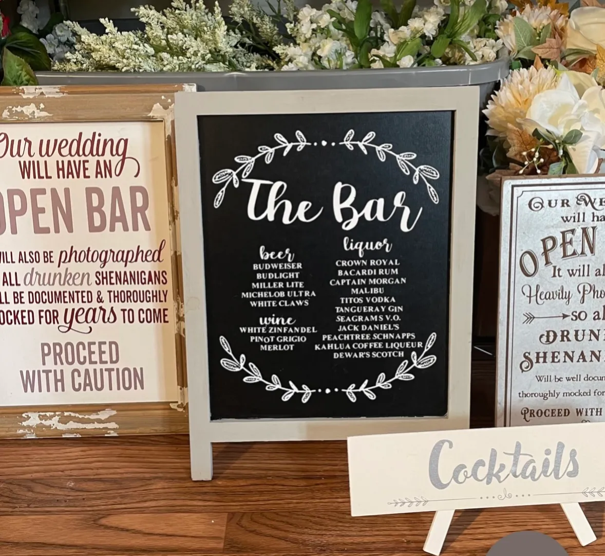 “Open Bar” Signs