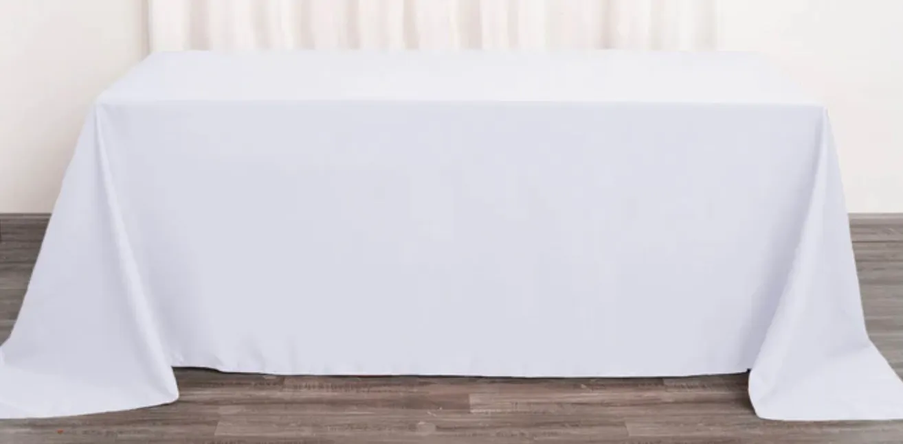 Tablecloths (White, Rectangular ) 