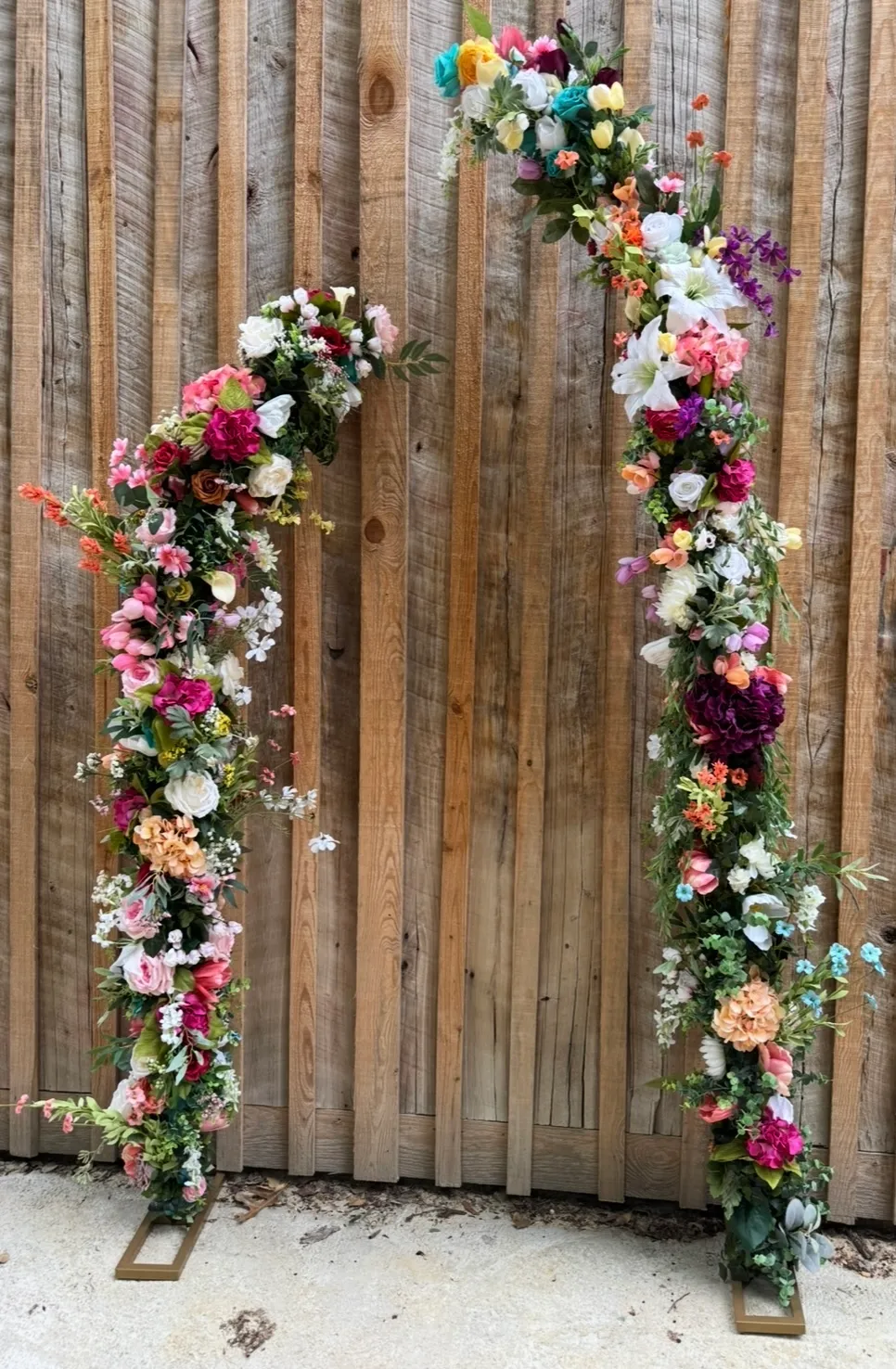 Gold (Broken Arch Design) with Mixed Flowers