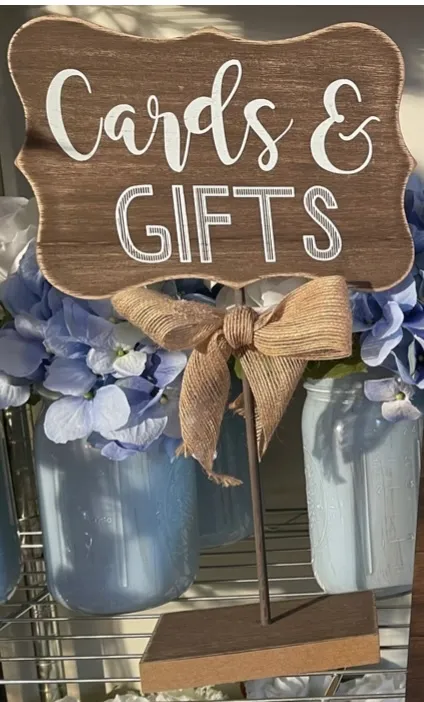 “Cards & Gifts” with Burlap Bow