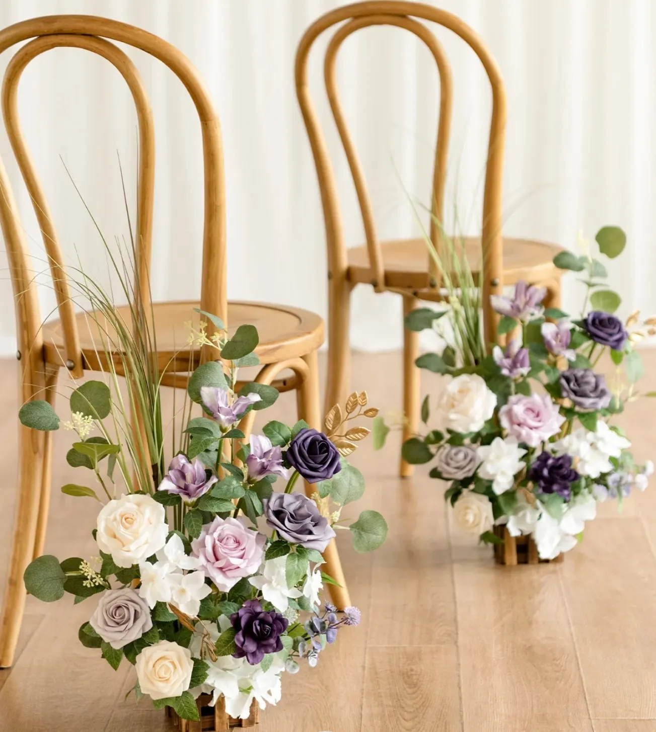 Ling’s Aisle Flower Arrangements in Lilac & Gold