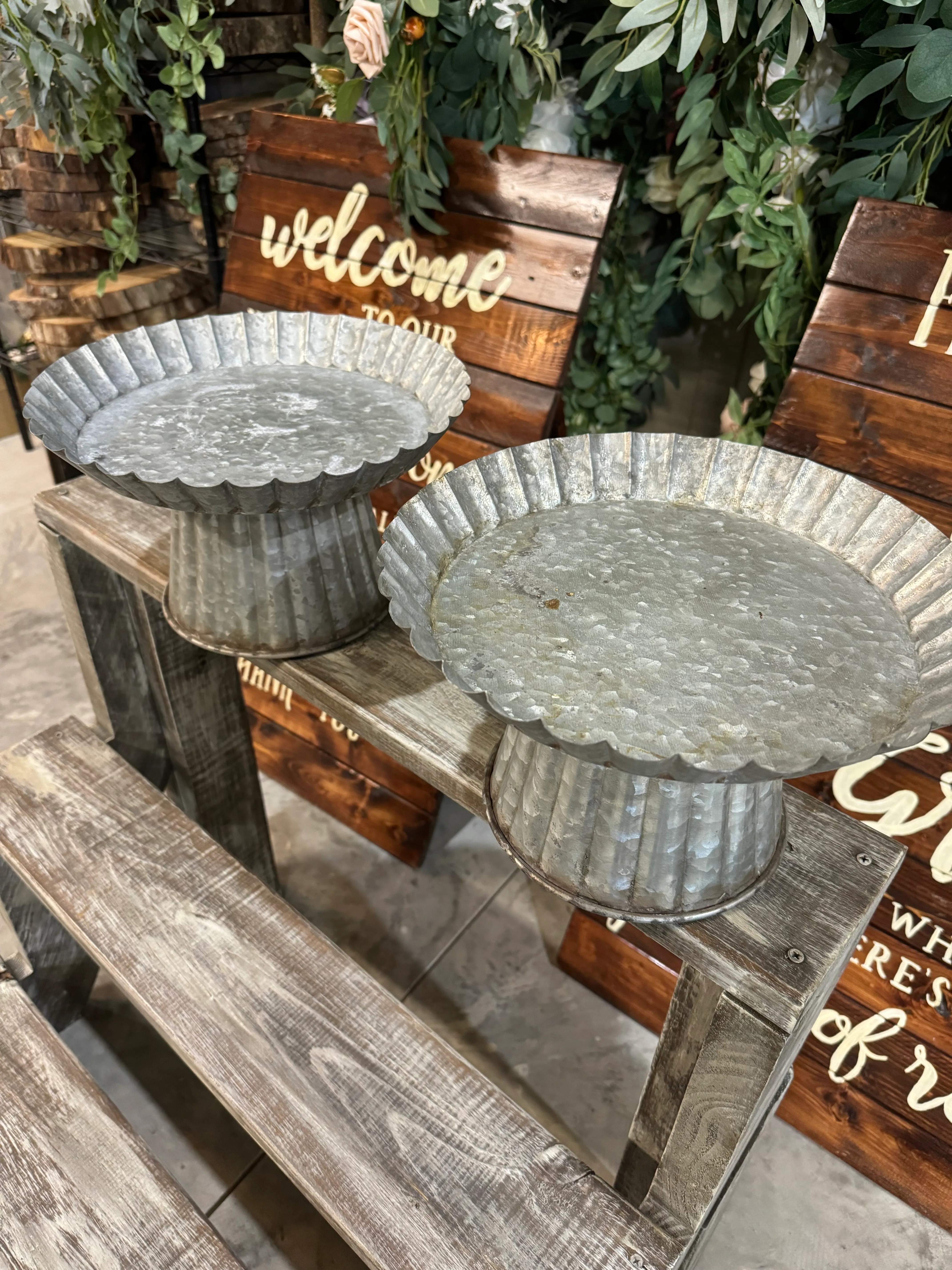 Galvanized Metal Cake Stands