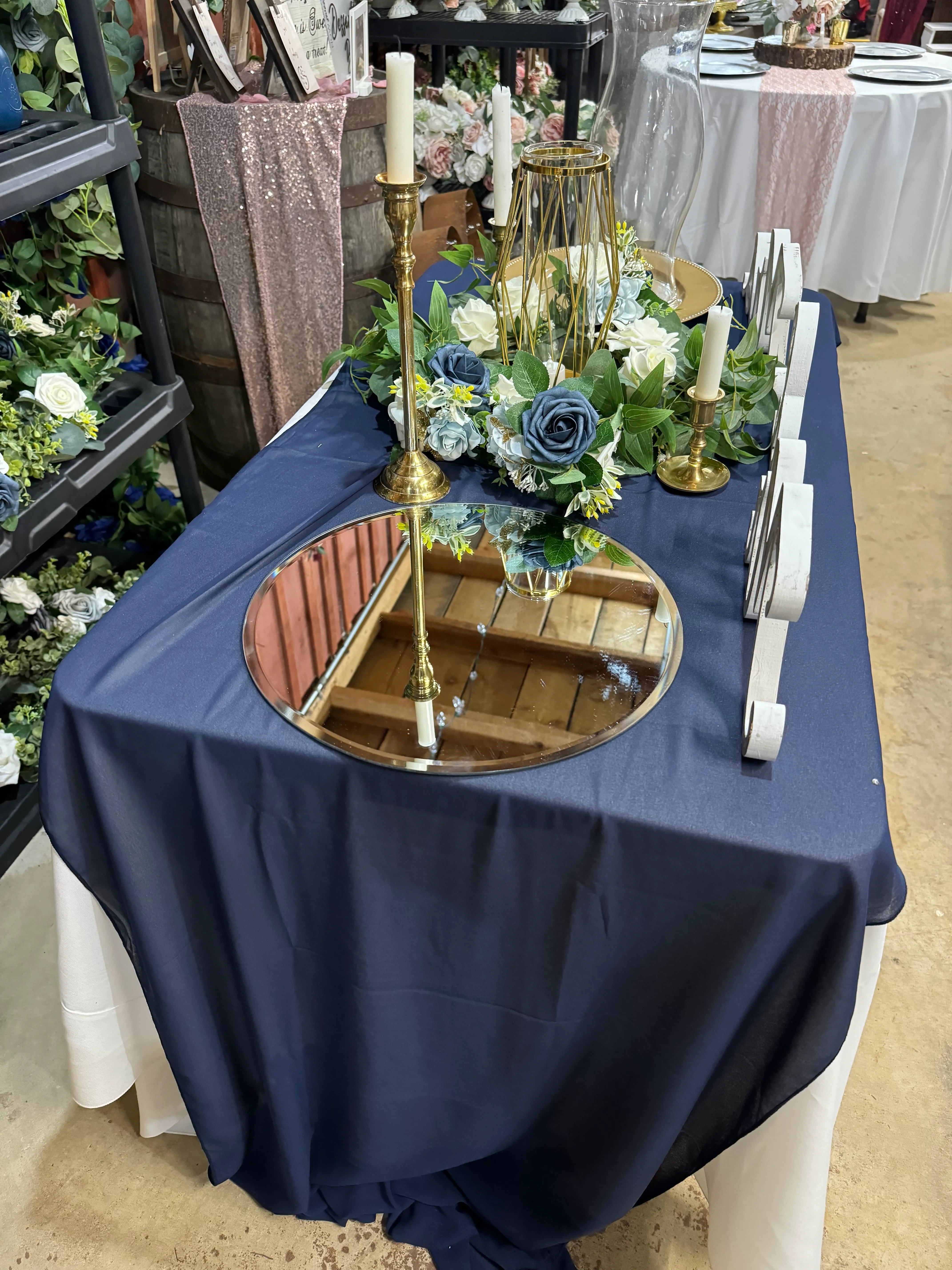 Round Mirrors for Centerpieces