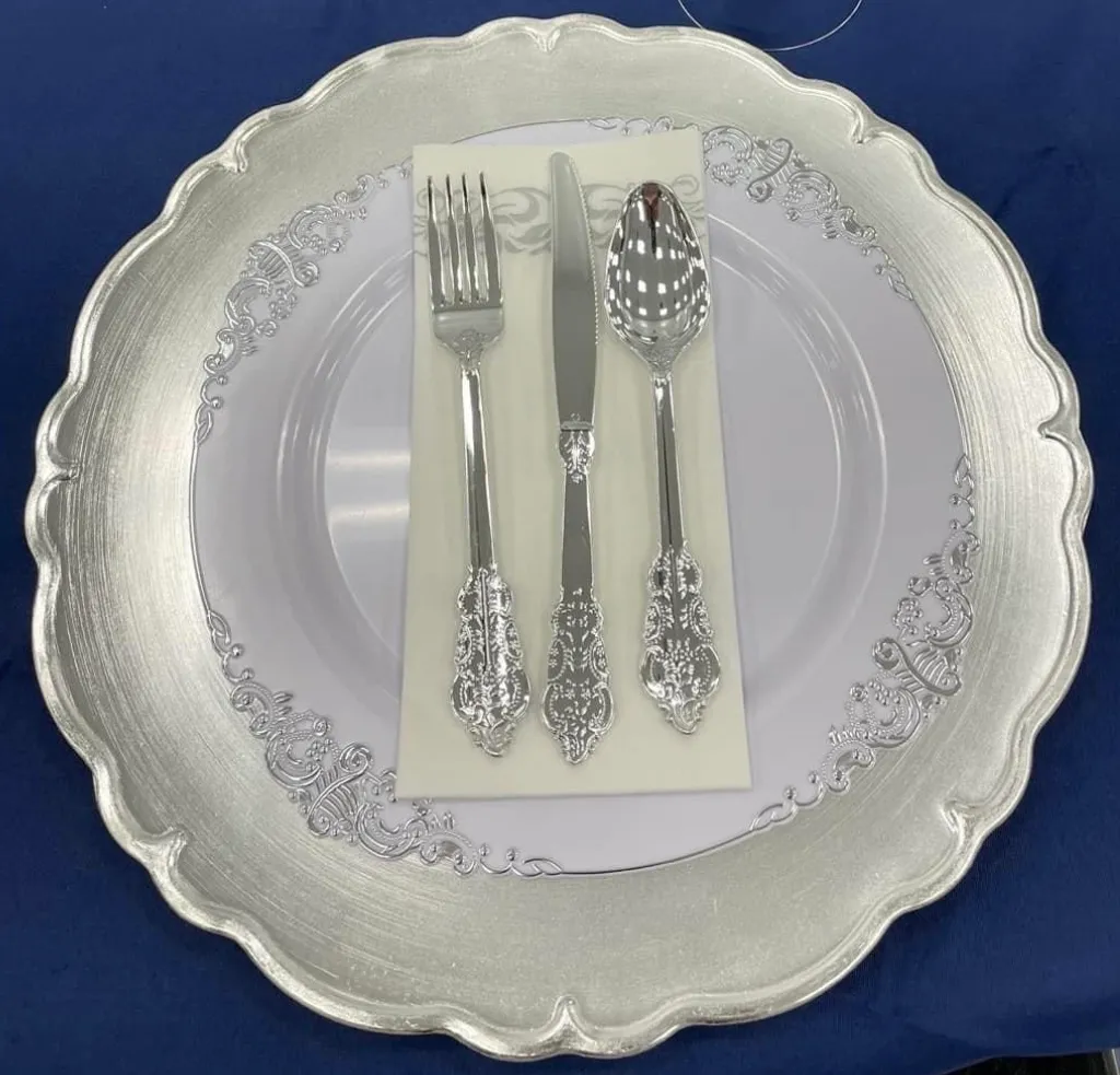 Silver Scalloped Chargers