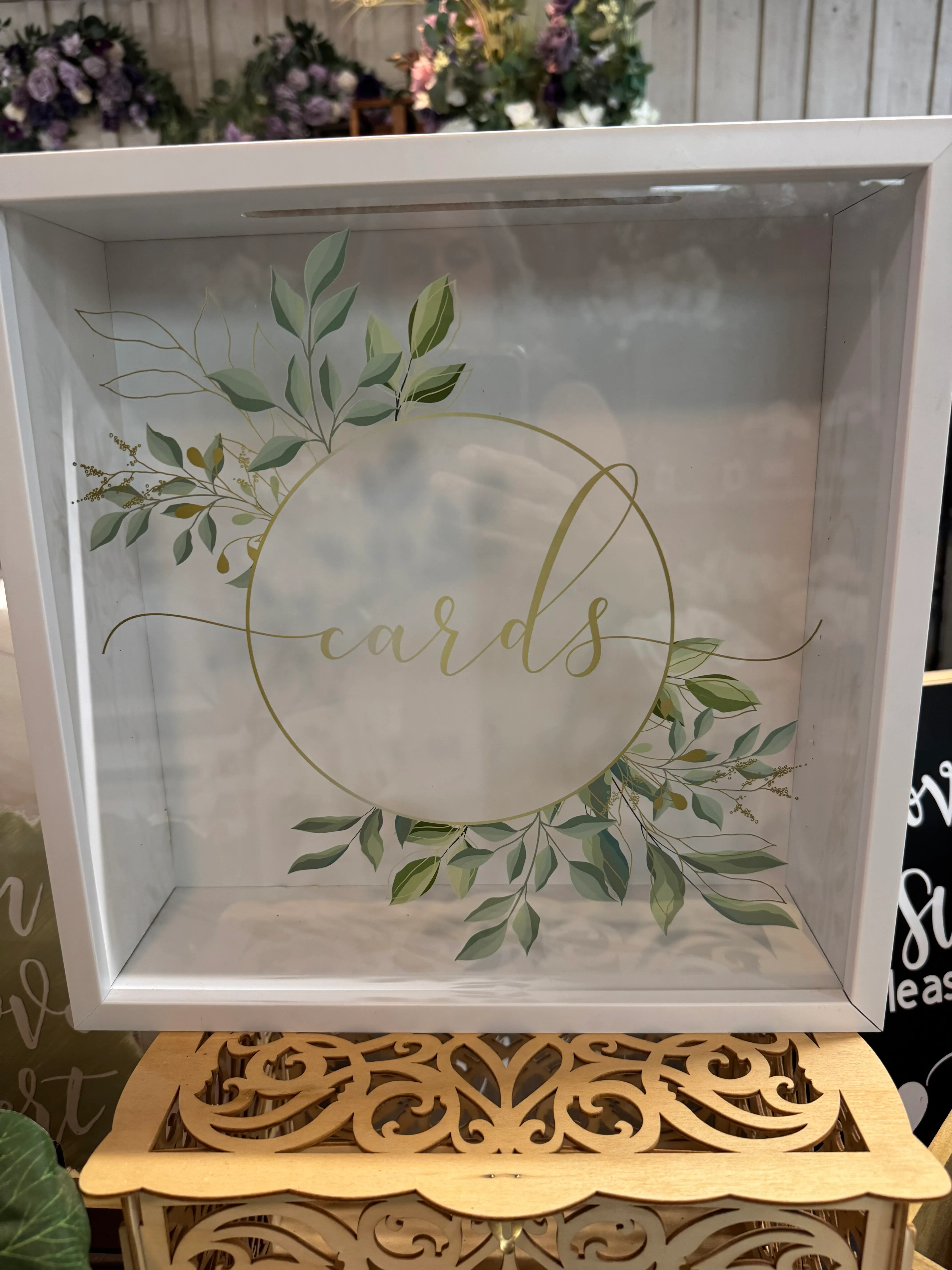 White Wood Card Box