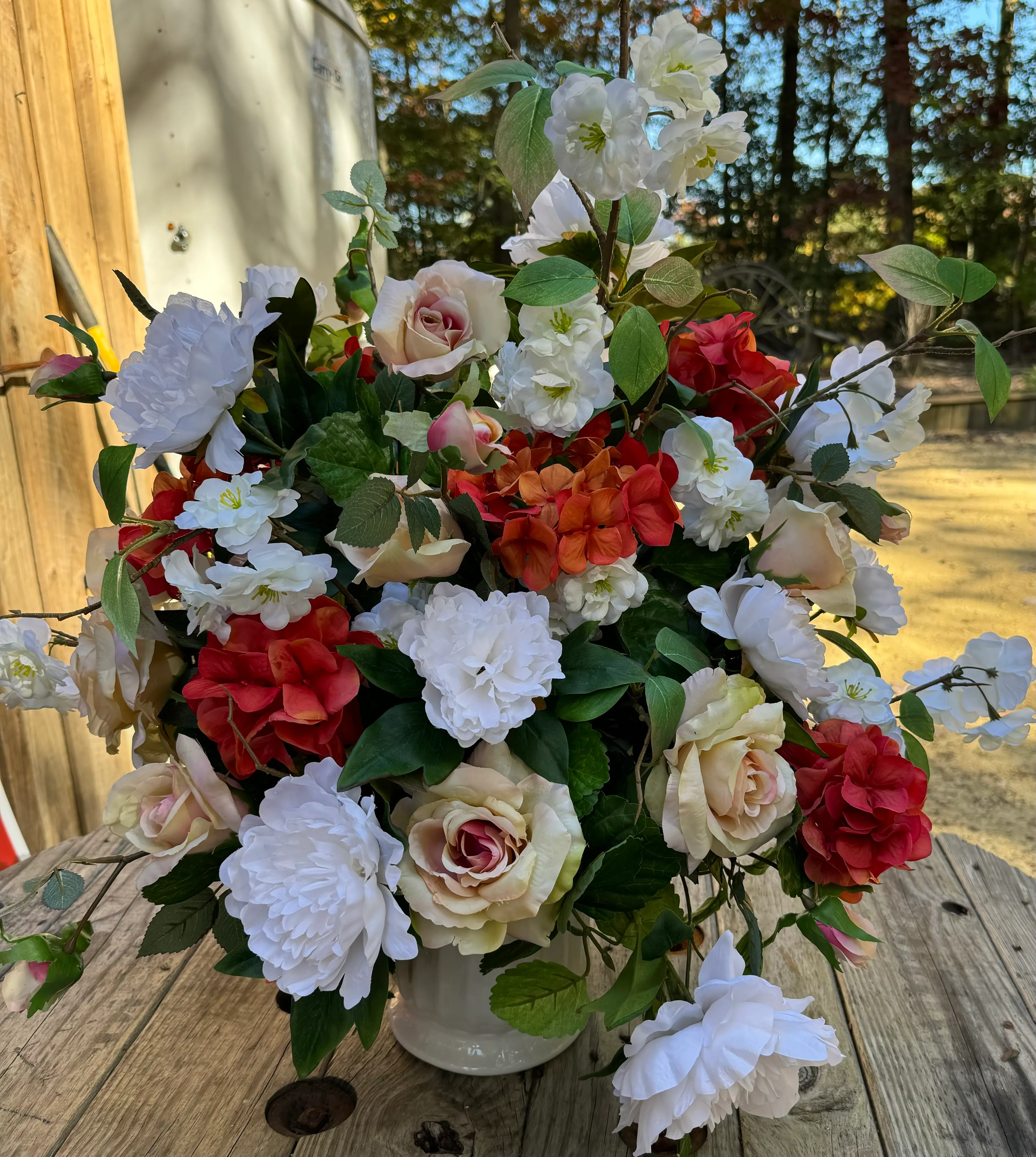 Whites, Creams, & Oranges Large Barrel Arrangements 
