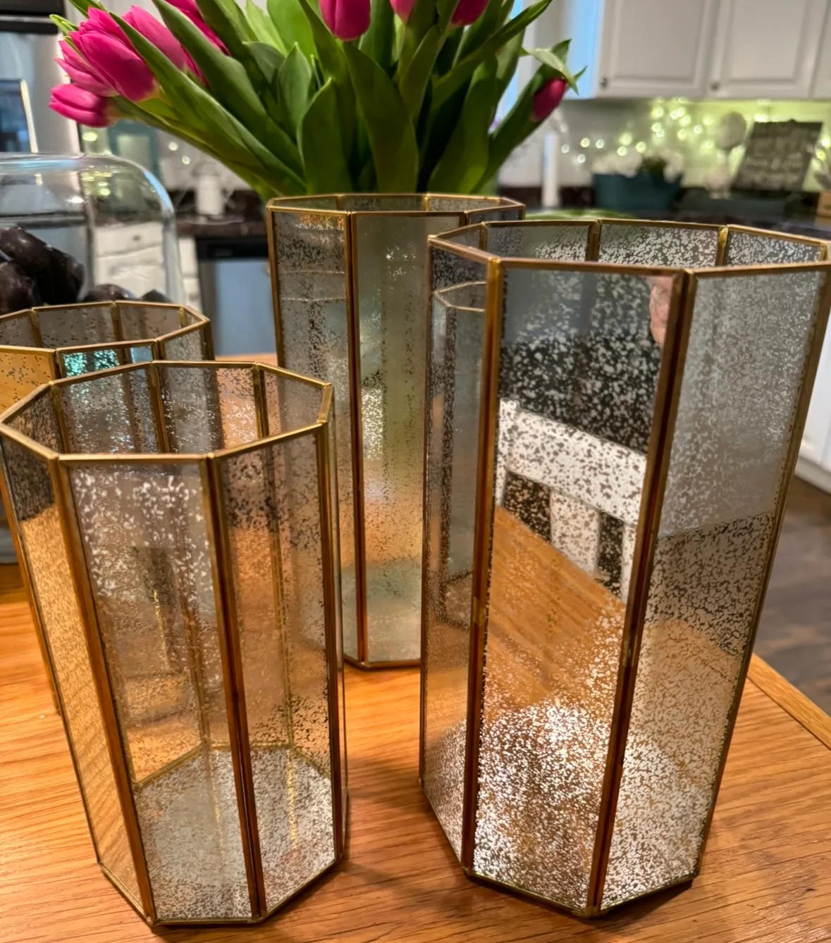 10” Tall Octagon Vases