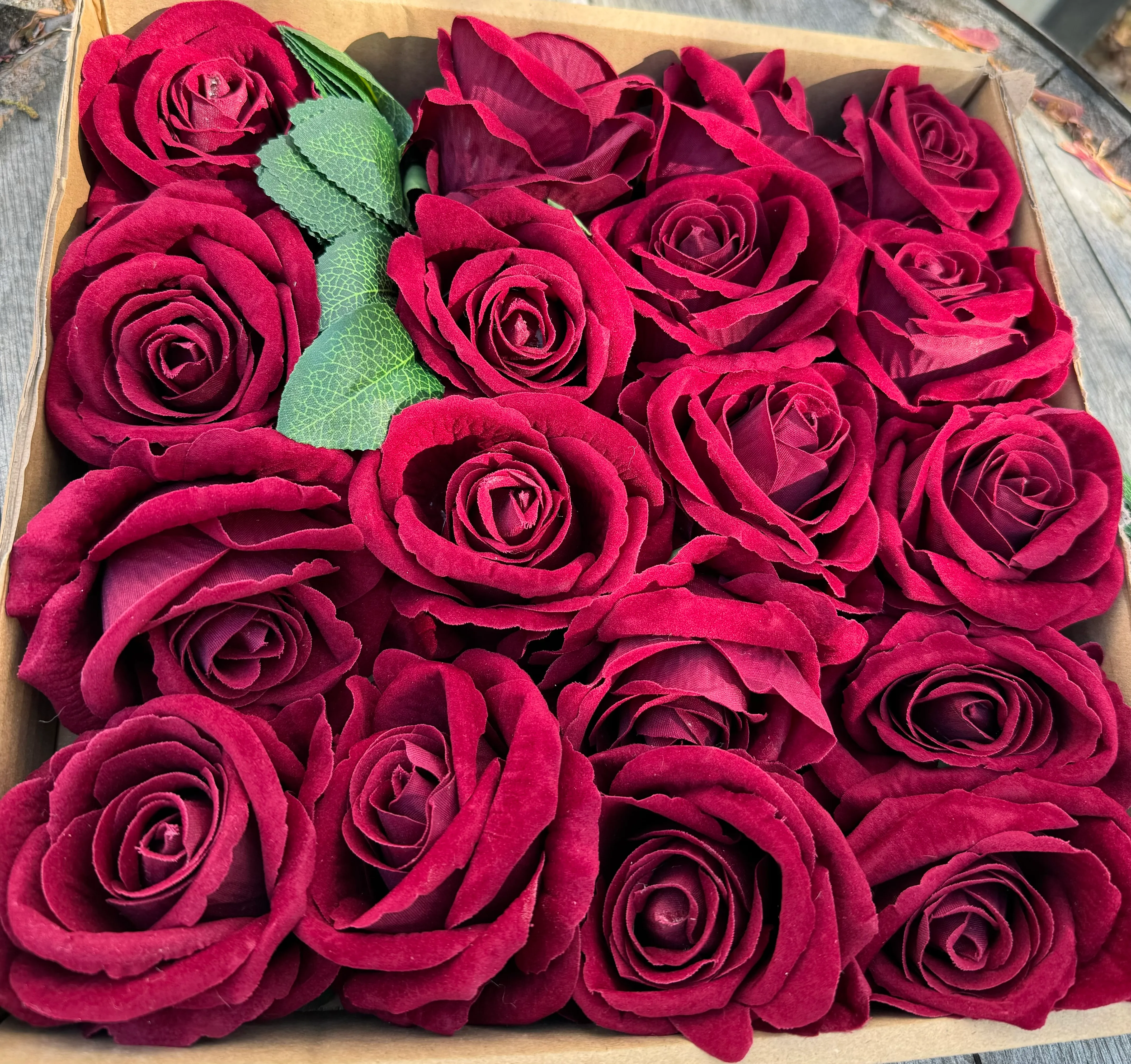 Box of Loose Red Roses