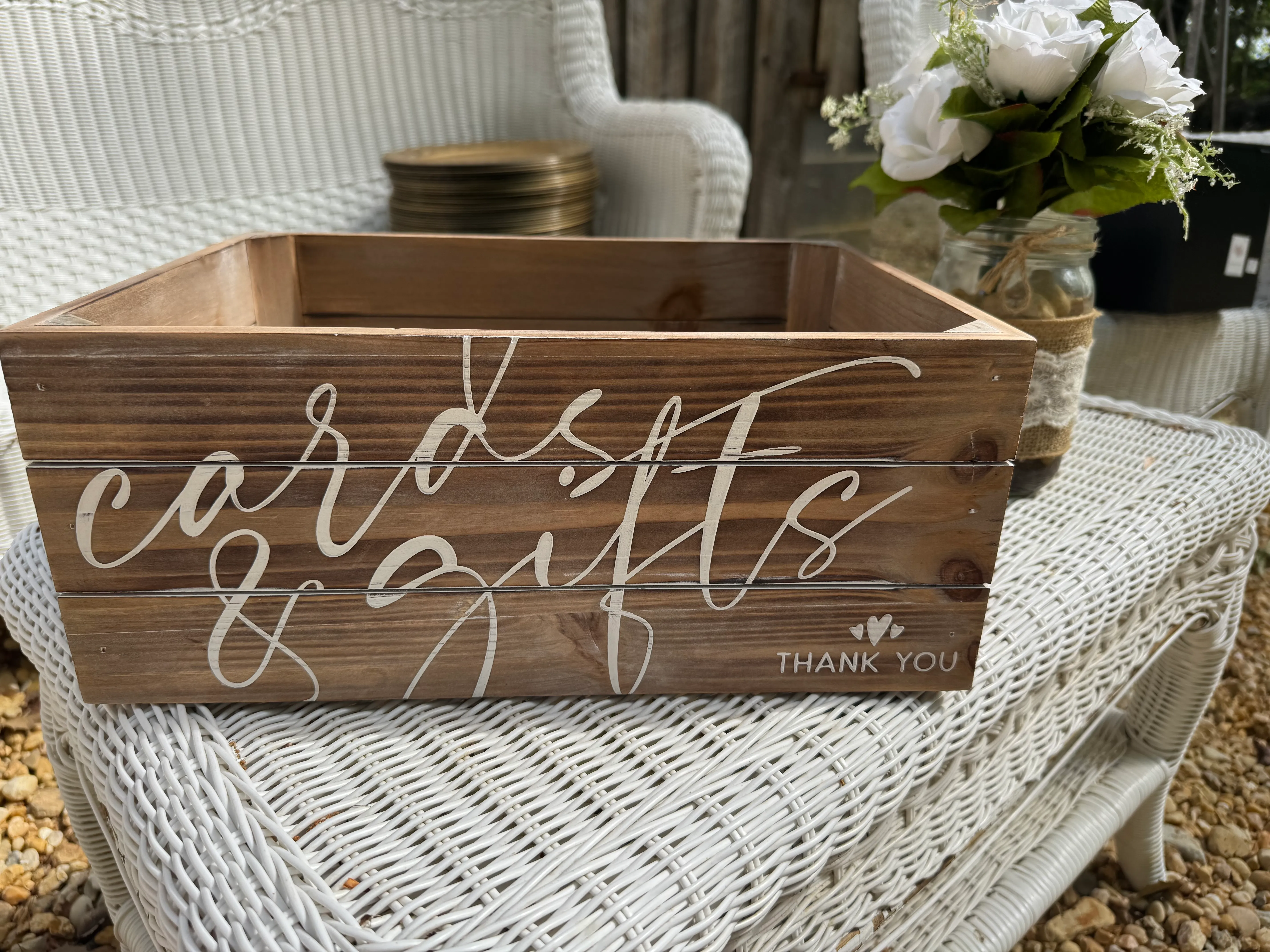 “Cards & Gifts” Wood Open Box