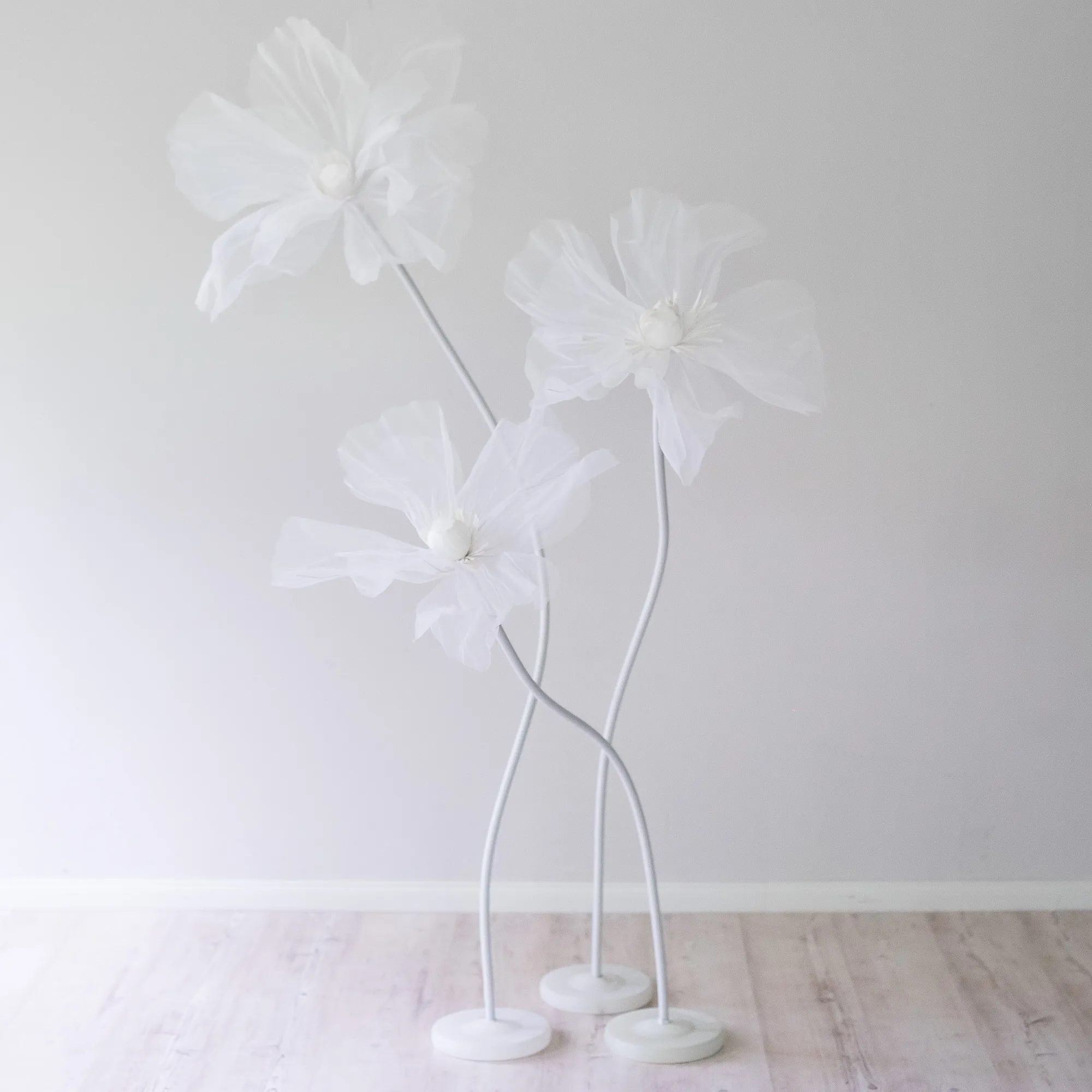 3 x XL WHITE flower