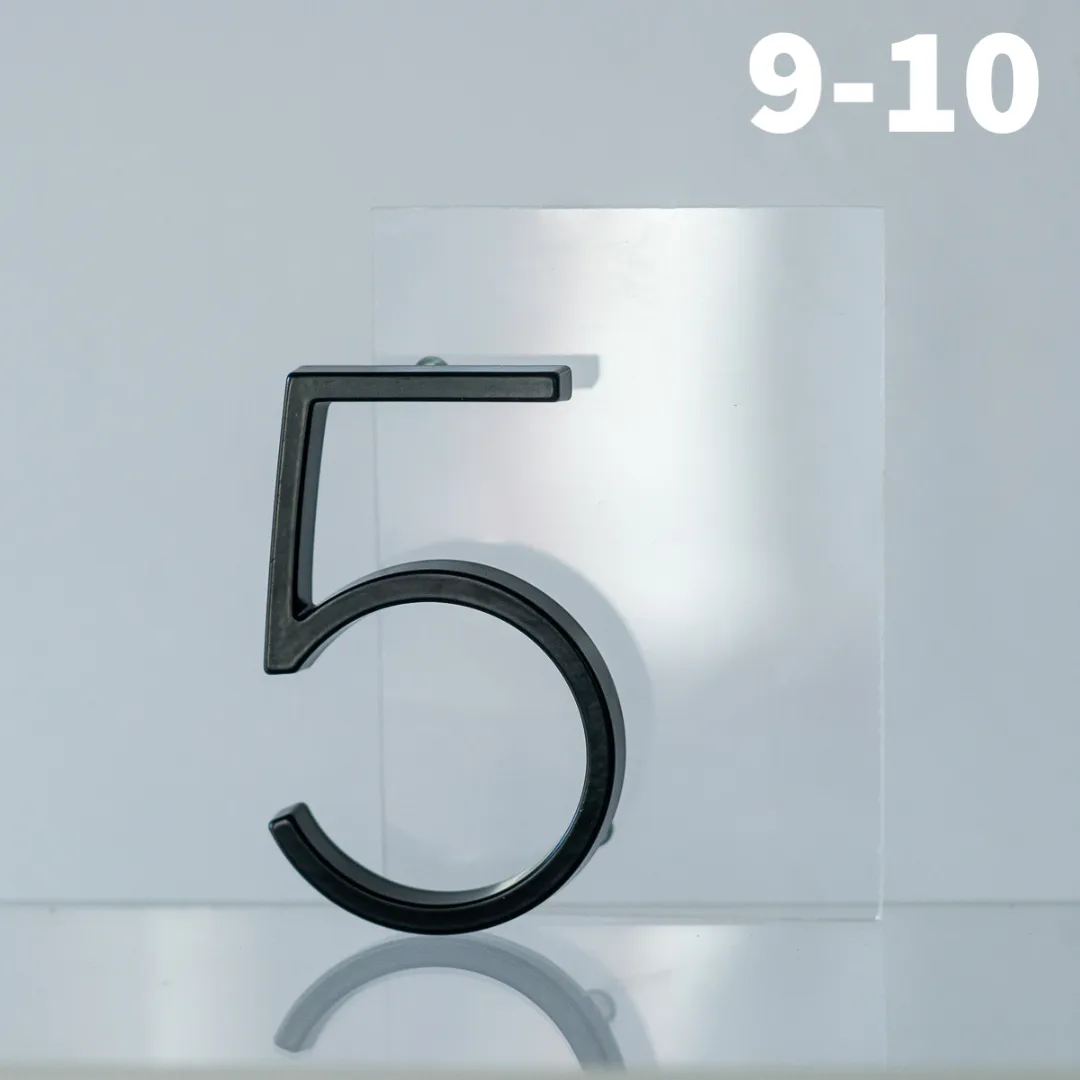 TRANSPARENT BLACK table numbers 9, 10
