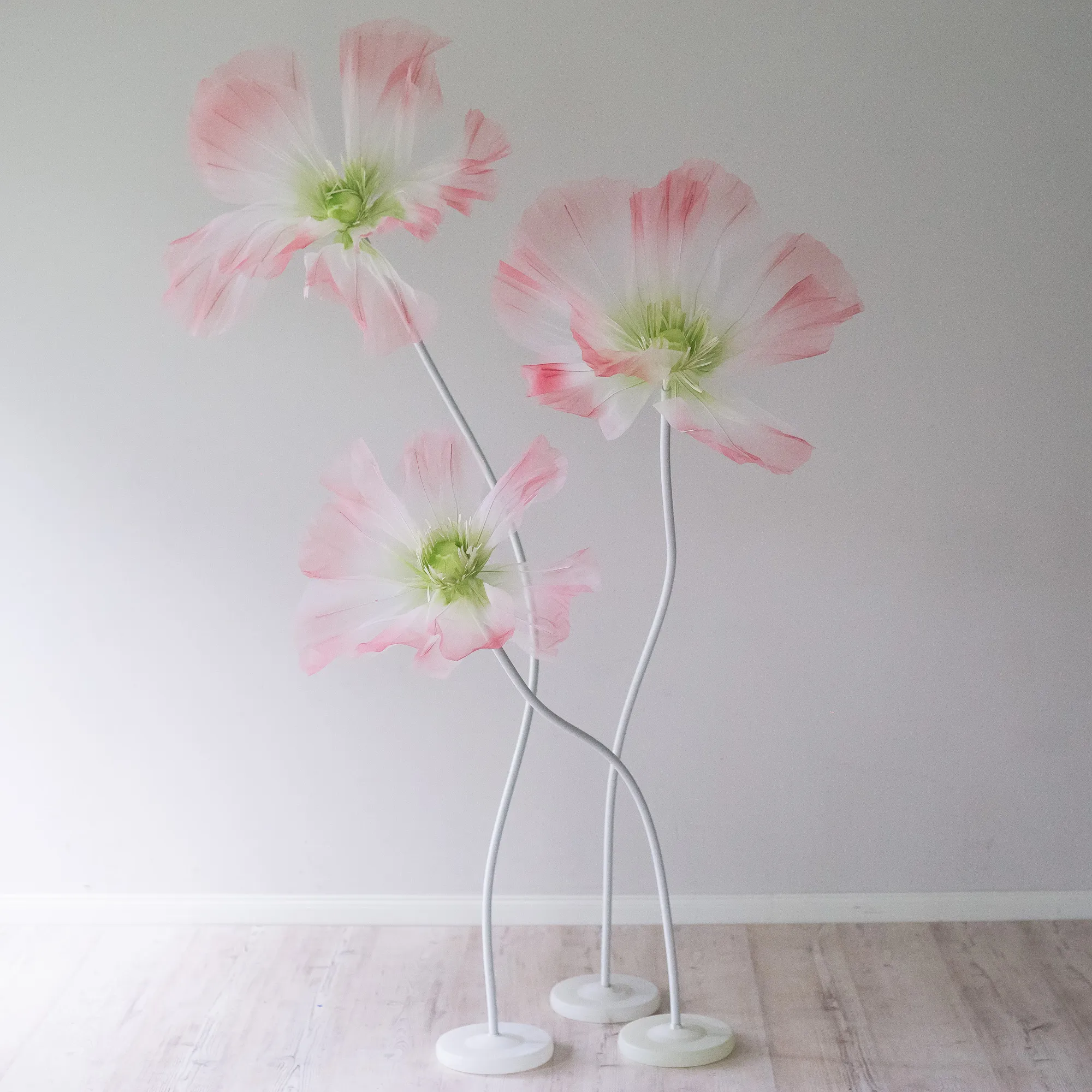 3 x XL PINK flower