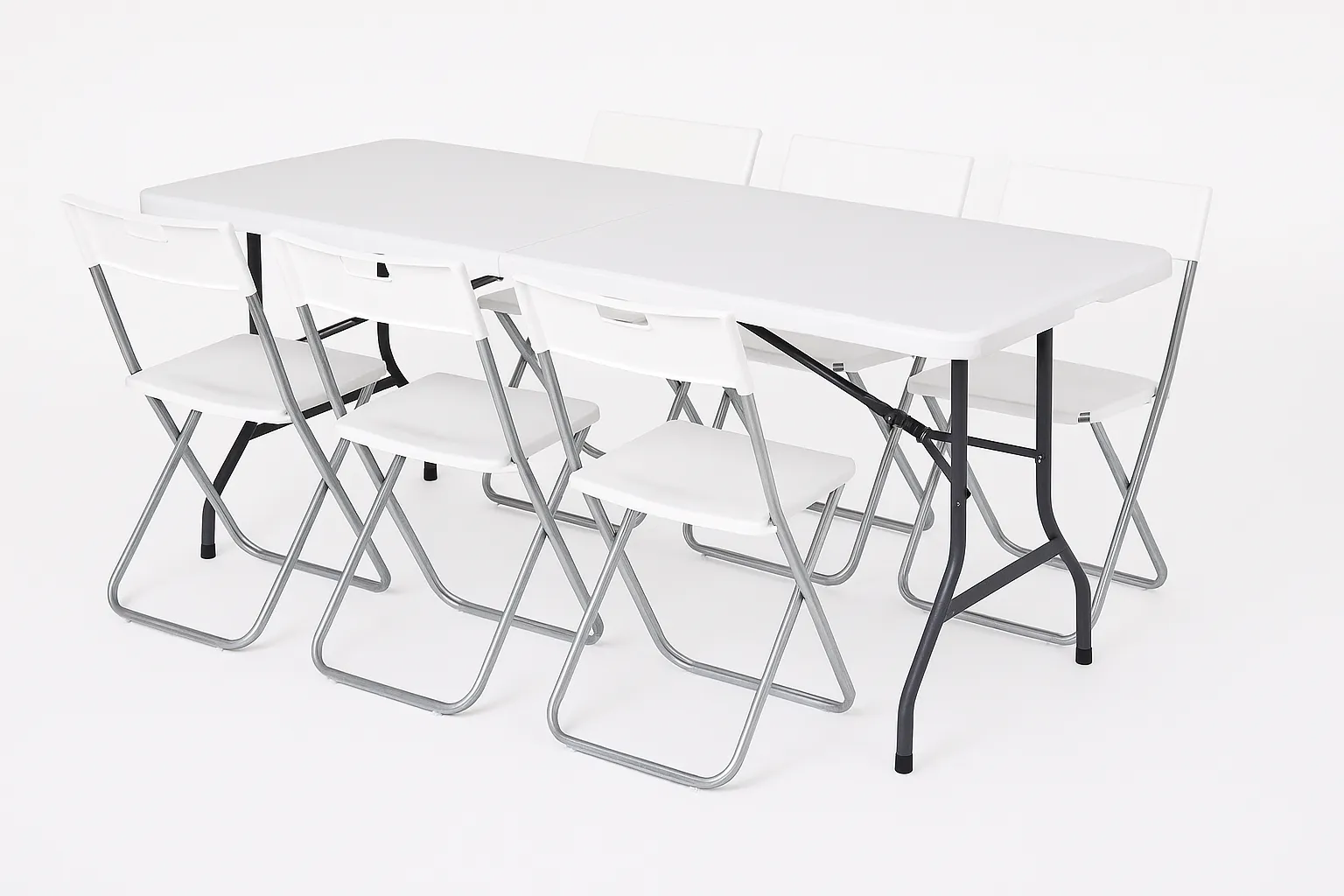 Pack Essentiel - 6 chaises blanches + 1 table