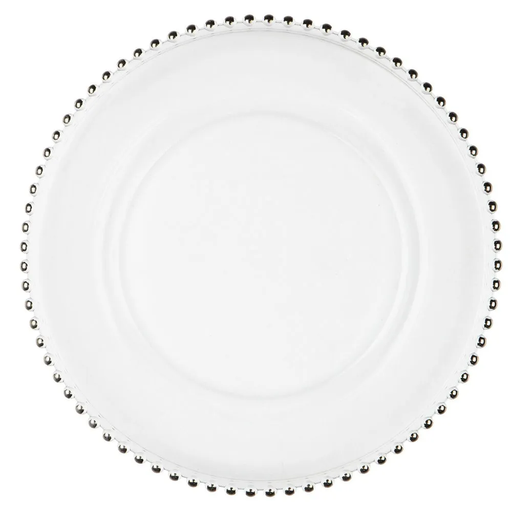 Glass Under Plates Silver Beaded ZAD Hiring