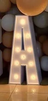 Letra A iluminada
