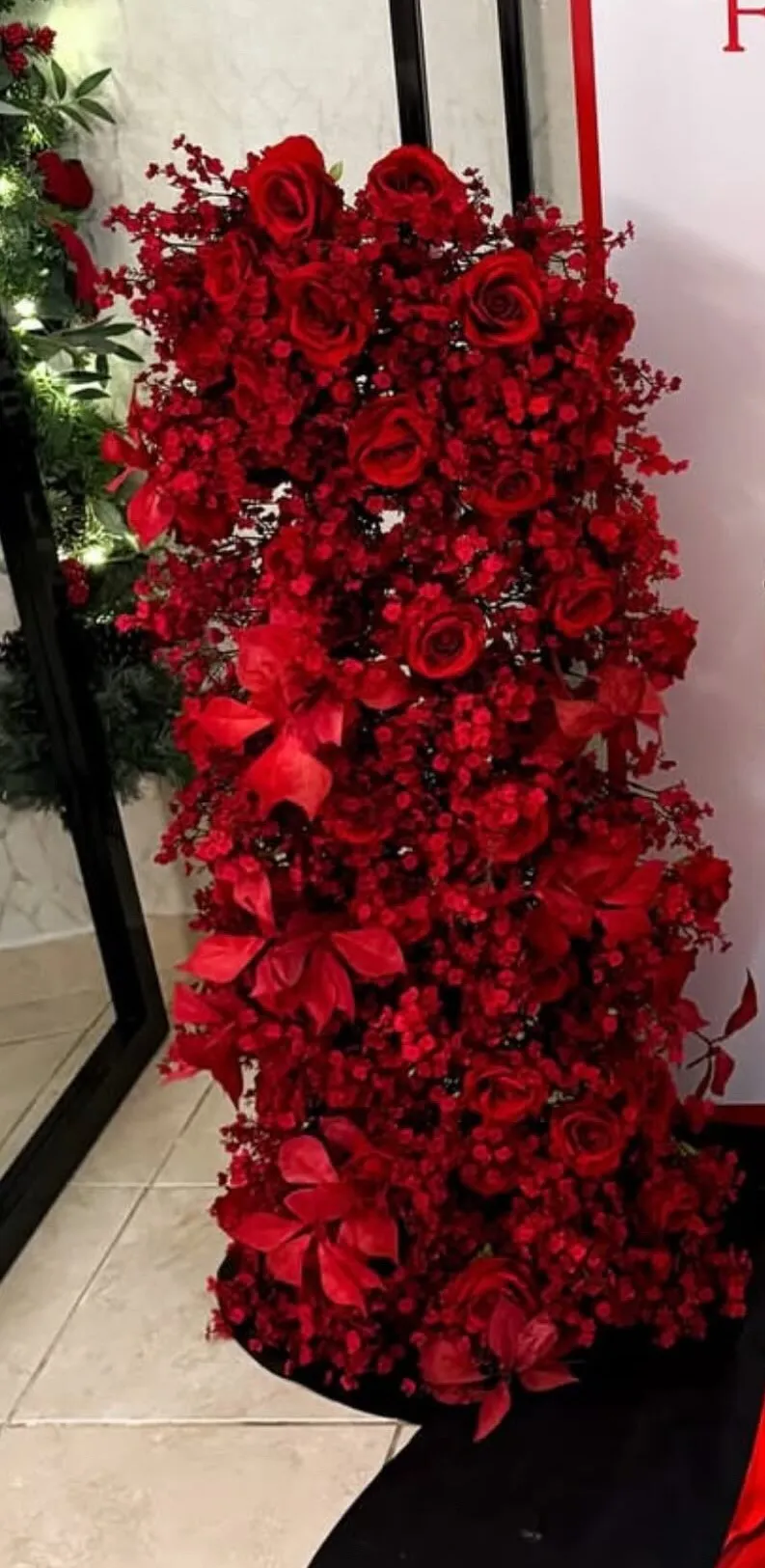 Flores artificiales Burgandy 
