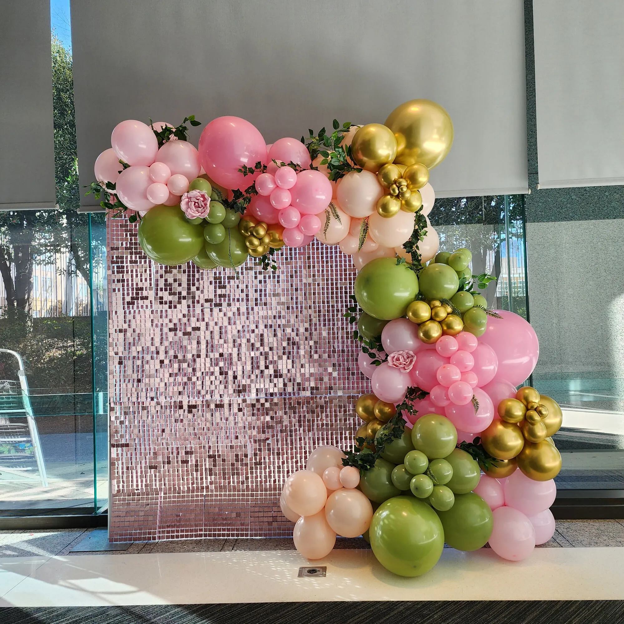 Pink Shimmer Wall Studio, Rentals, Custom Builds De La Rosa Events