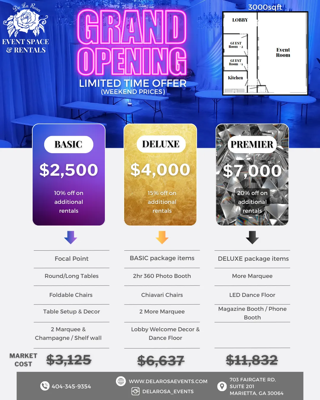 AllInOne Event Packages Marietta, GA Party Rentals & Event Venue