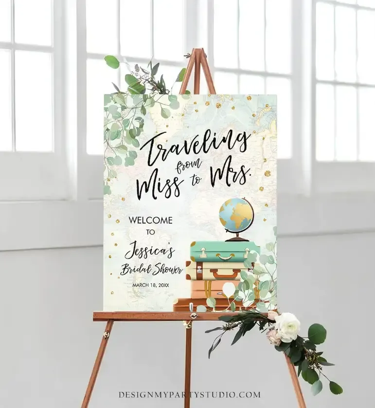Traveling from Miss to Mrs. Shower Theme