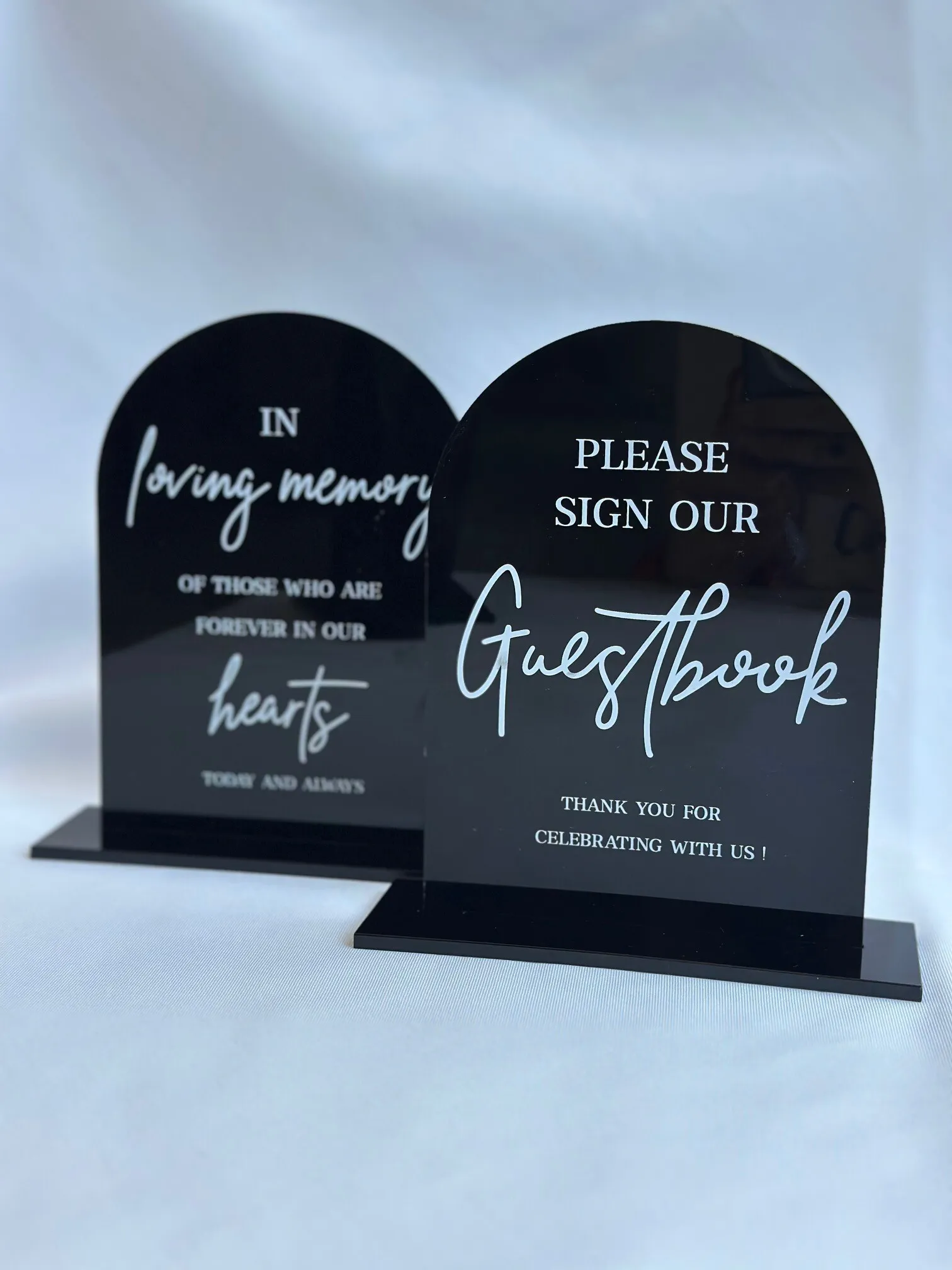 Black Table Signage