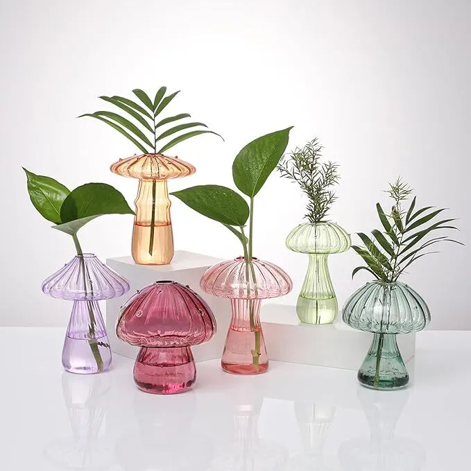 Assorted Mushroom Bud Vases, set of 7 or 6