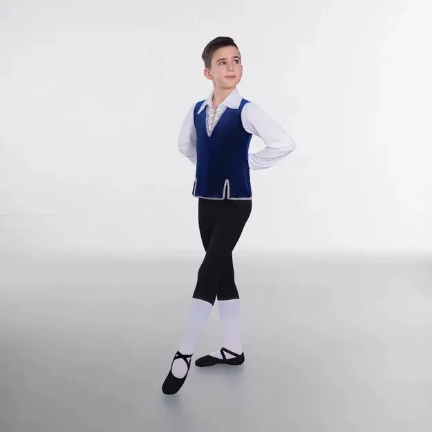 Boys ballet tunic- Blue velour