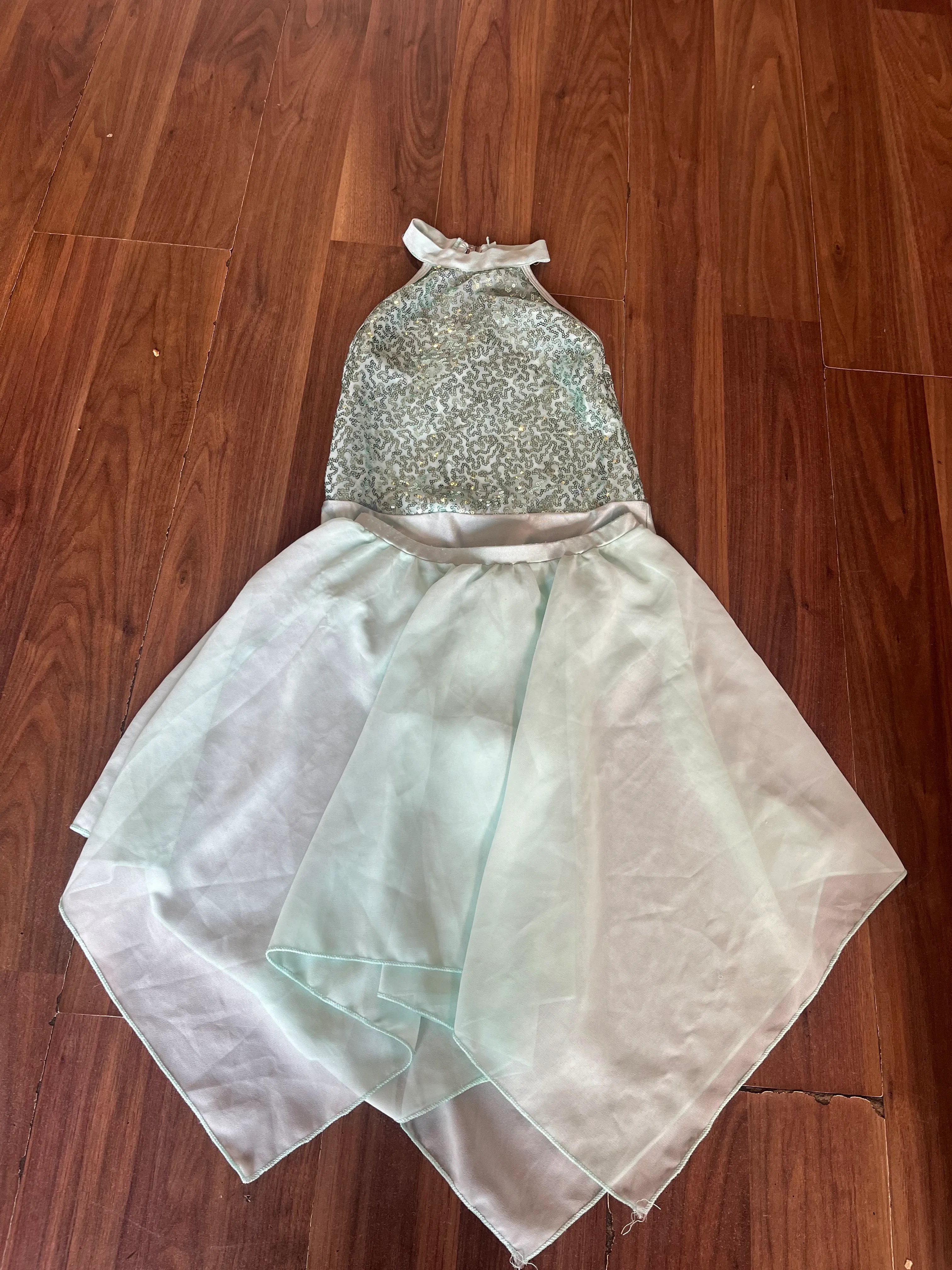 Leotard and Skirt- Mint Green sequin 