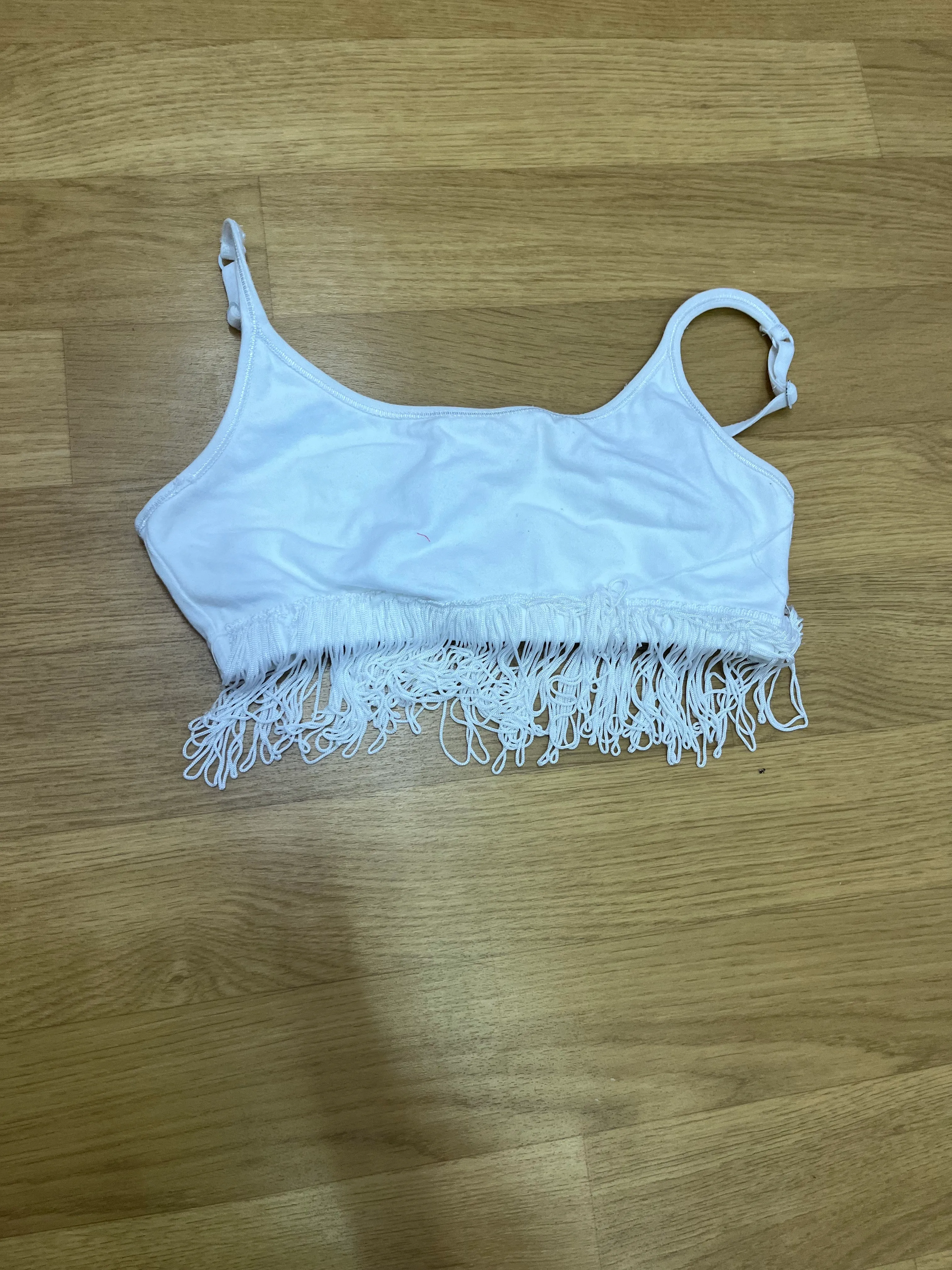 Crop top- White fringe