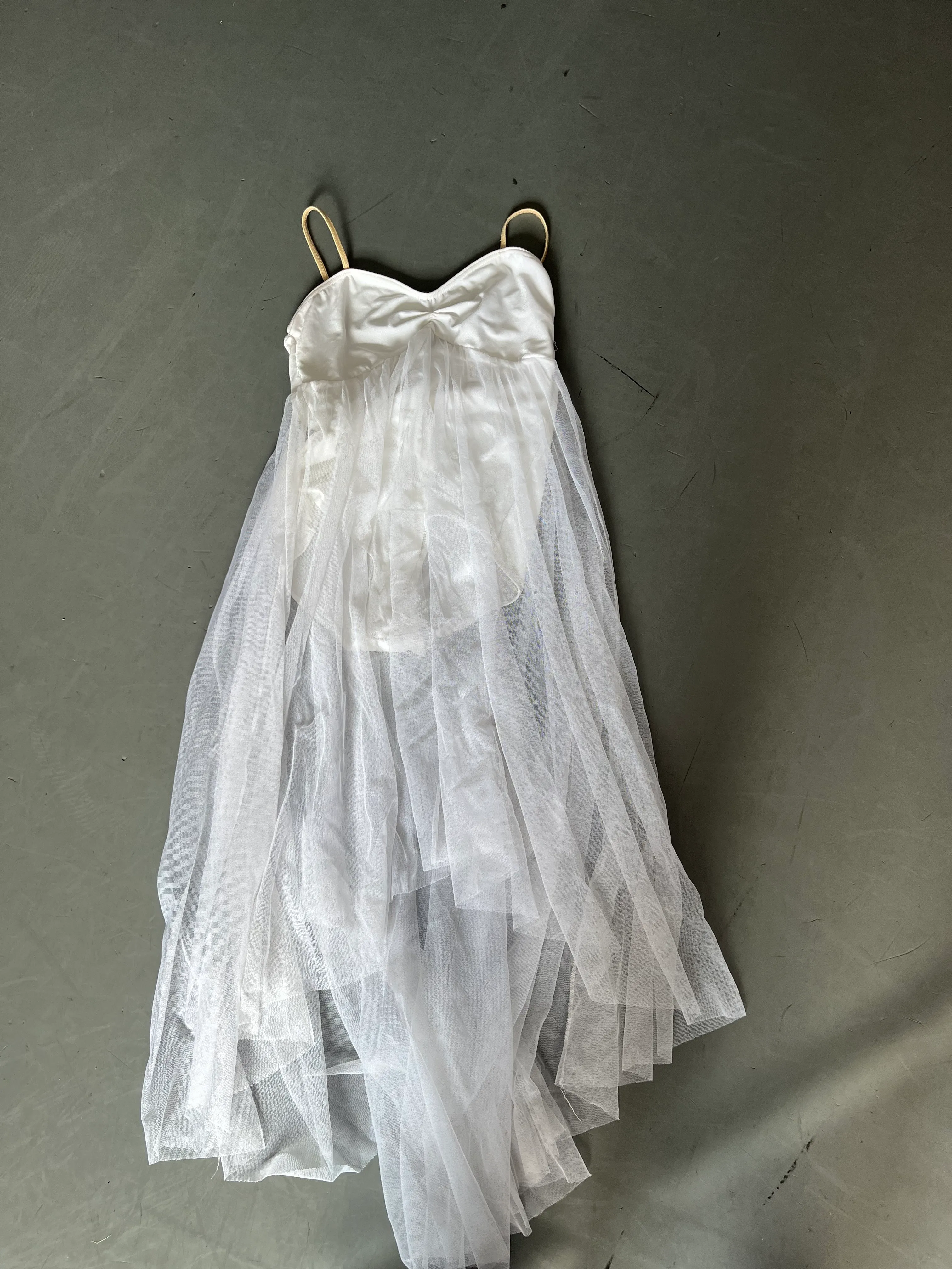 lyrical dress - white with nude straps