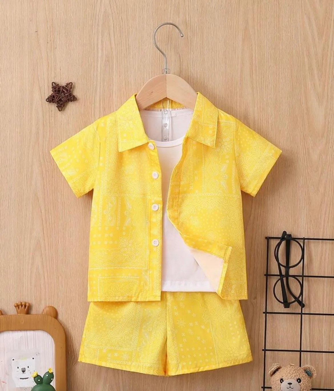 Boys two piece- Yellow patterned