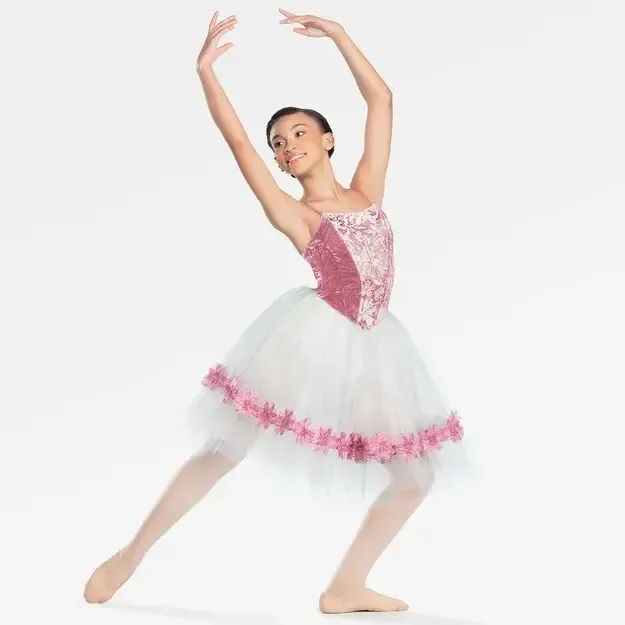 Romantic tutu- Pink Flower Velour