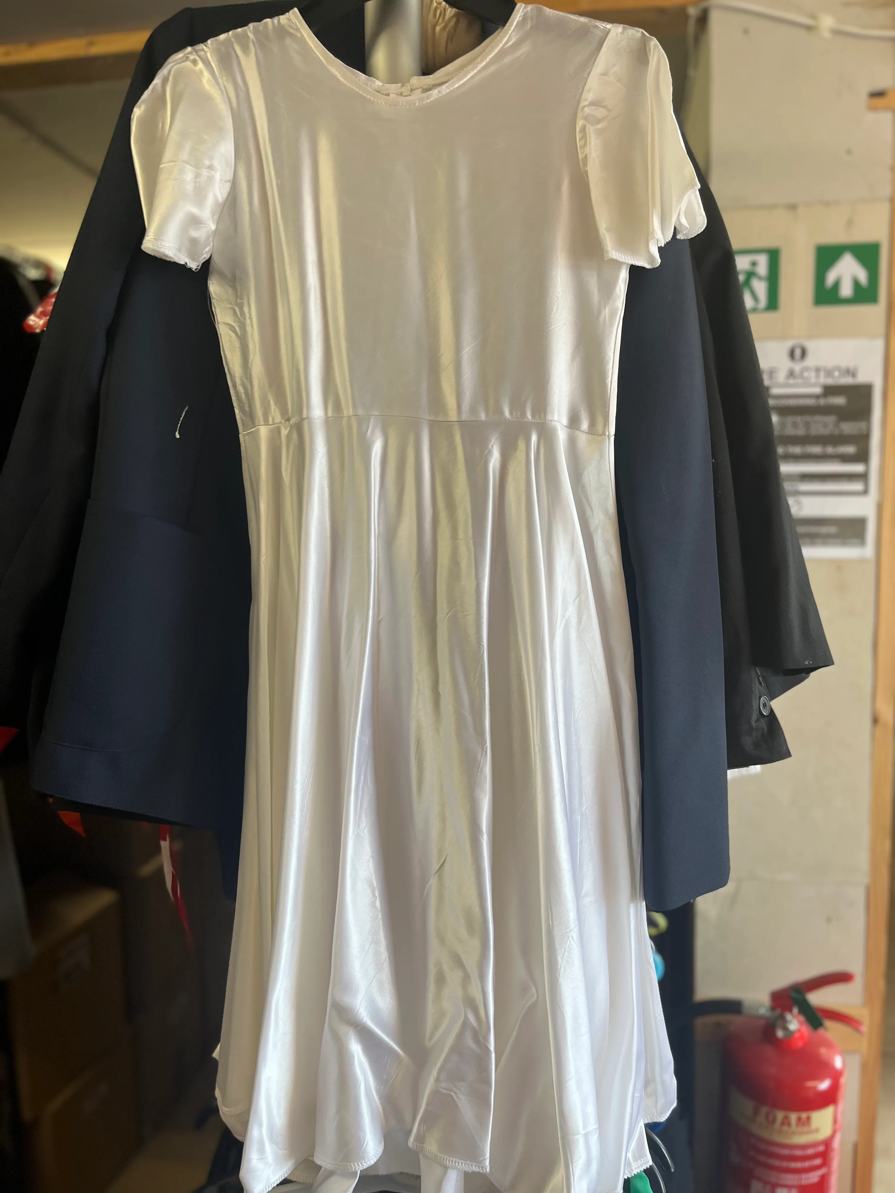 White satin dress