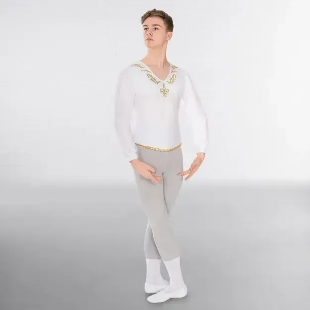 Boys ballet tunic- White and gold