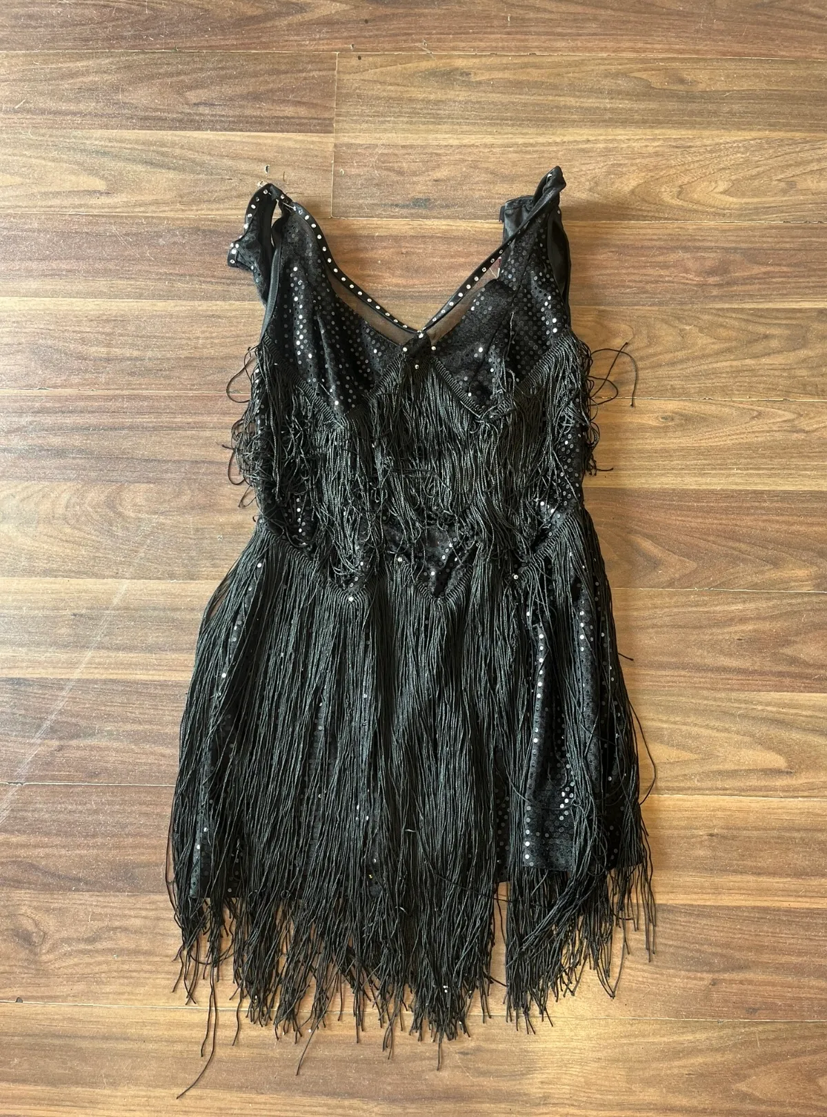 Fringe Dress- Black and Silver