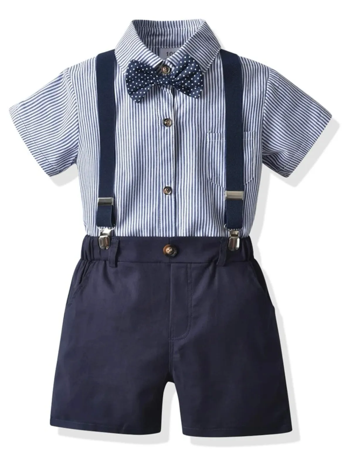 Boys- striped shirt and short set 
