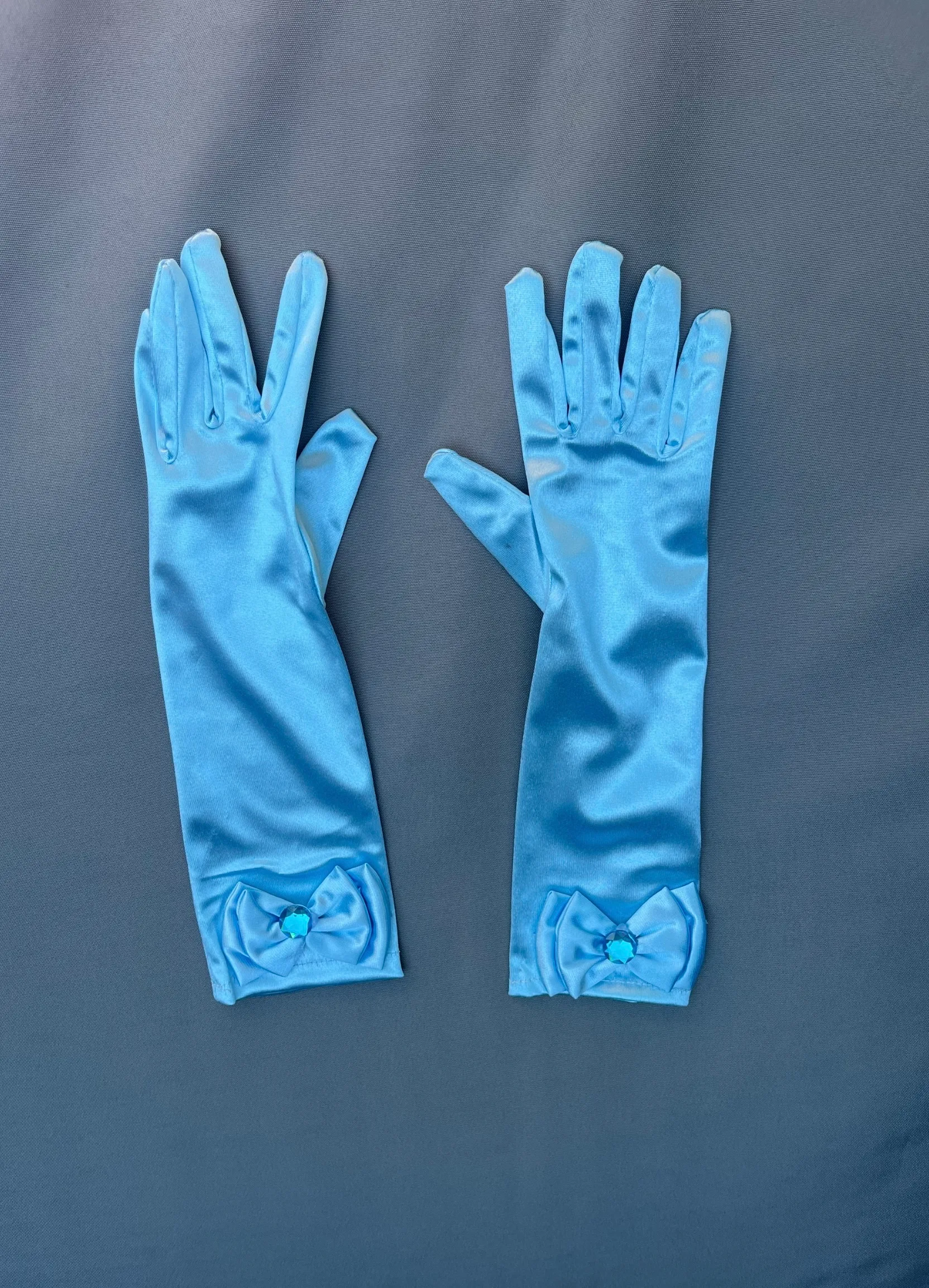 Gloves- Blue Bow