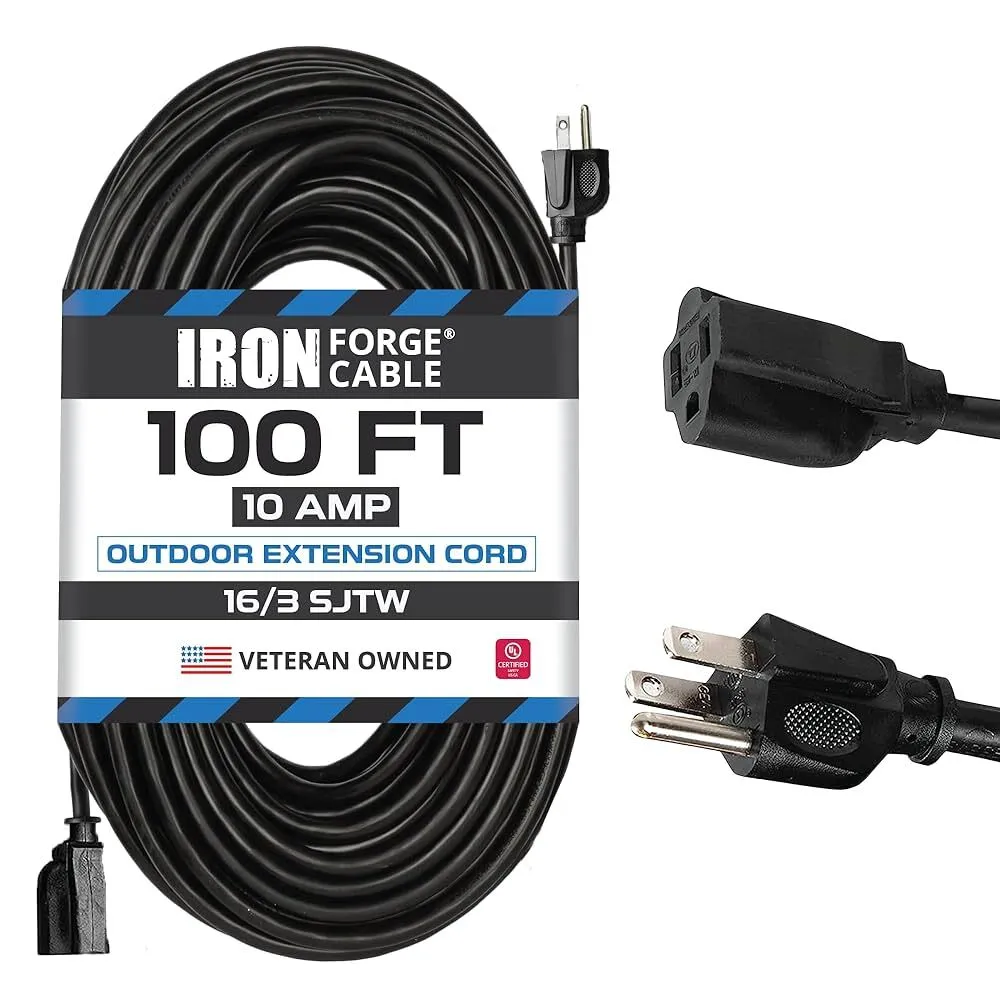 100ft Extension Cord Black