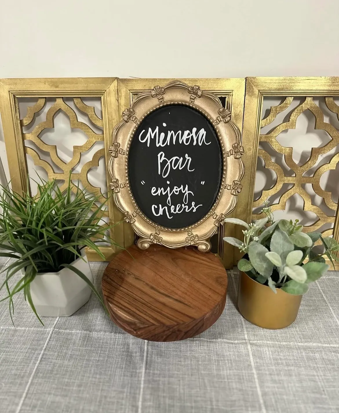 Gold Rimmed Chalk Sign
