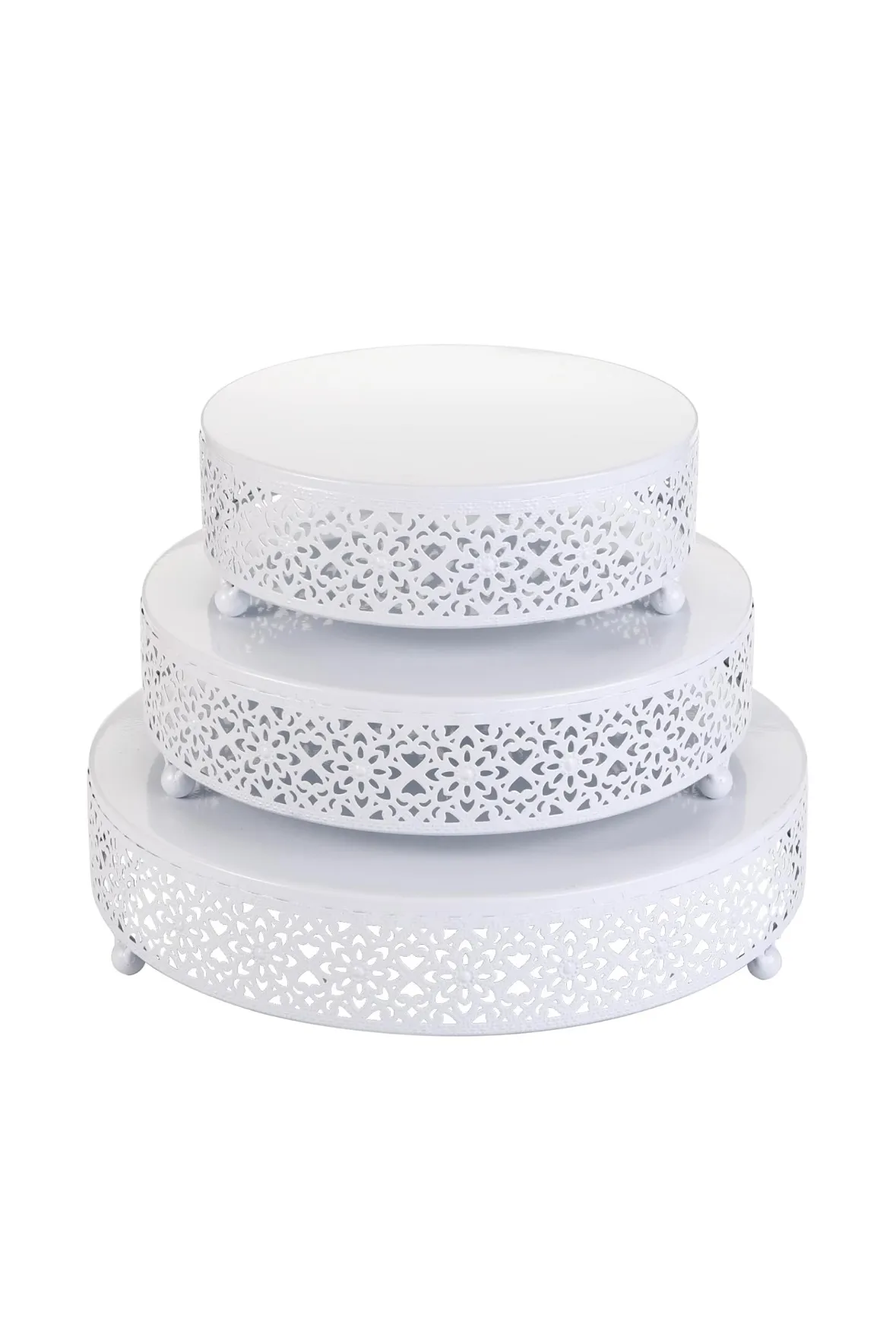 3 Piece White Dessert Stand