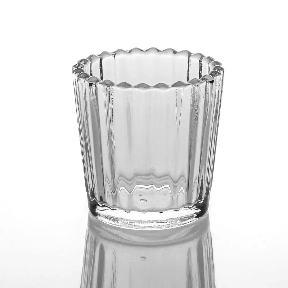 Clear Glass Ribbed Votives