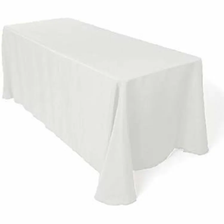 90x132in White Rectangular Table Linens