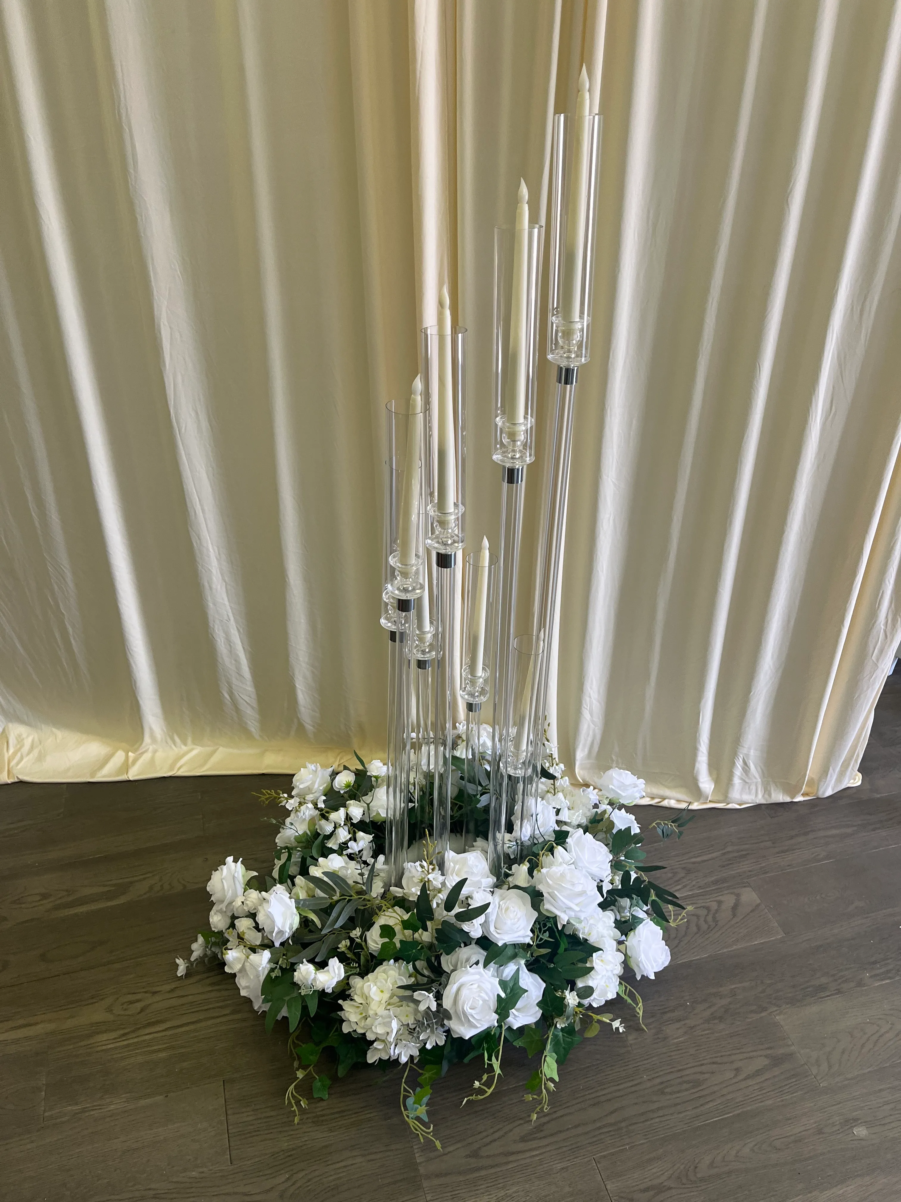 The Allison Clear Circle Candelabra 